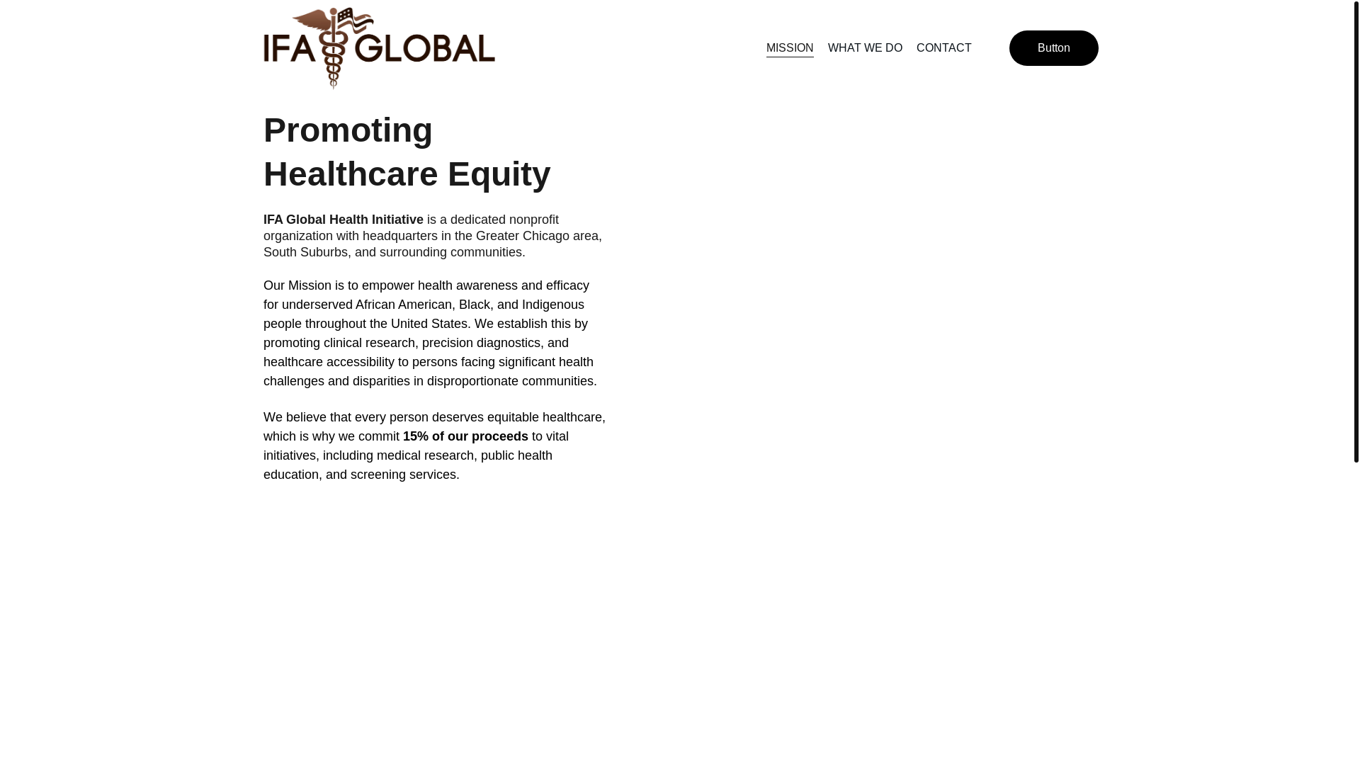 website screenshot of https://ifahealth.org/