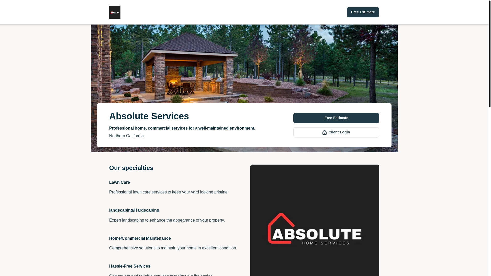 website screenshot of https://absoluteservices.info/
