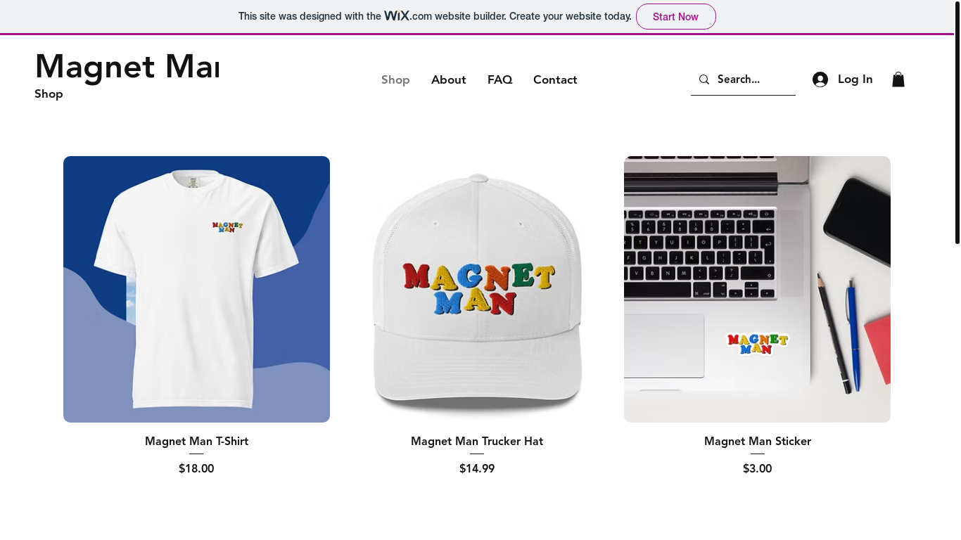 website screenshot of https://korbinmadeit.wixsite.com/magnetman