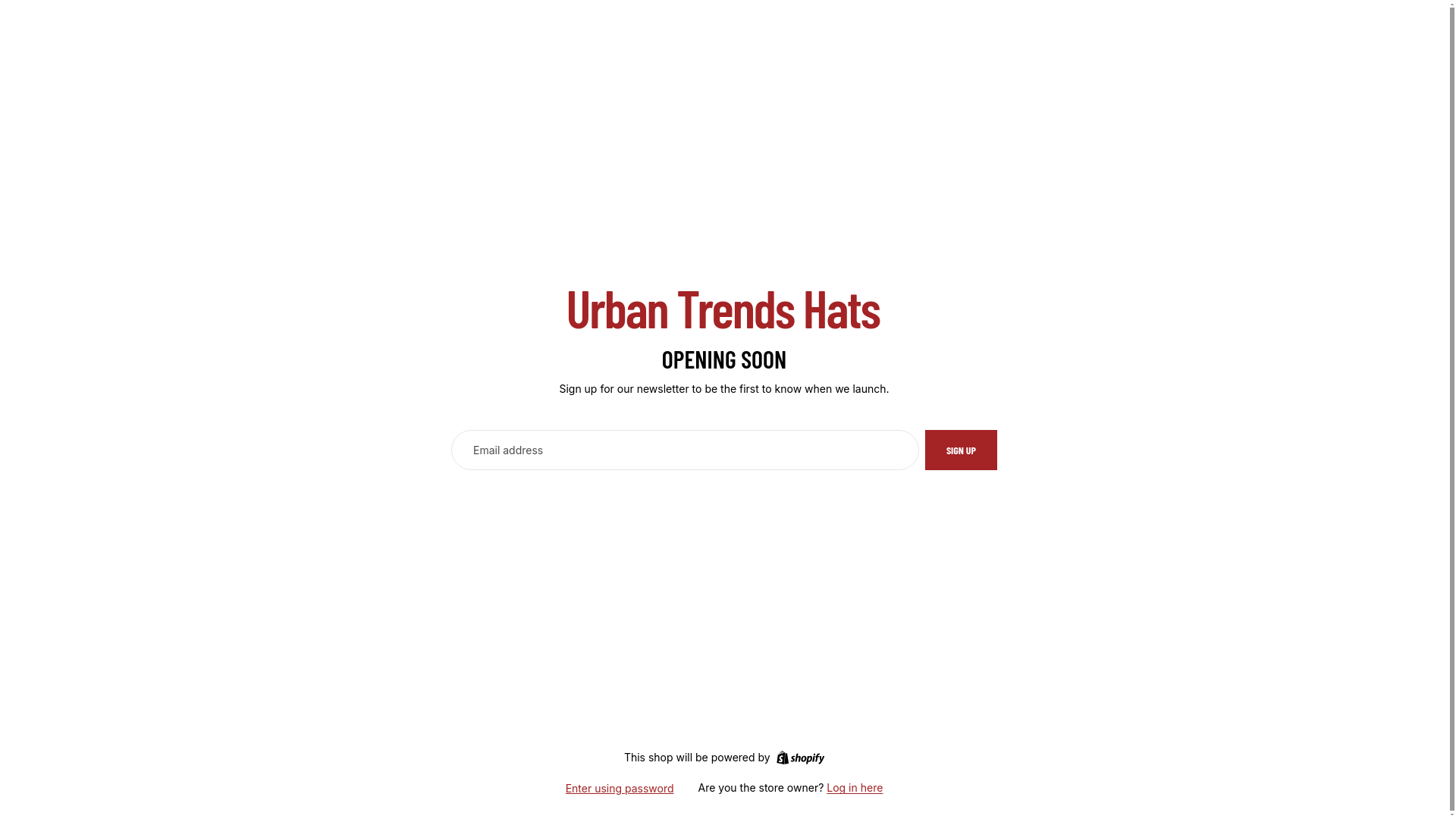 website screenshot of https://urbantrendshats.com/