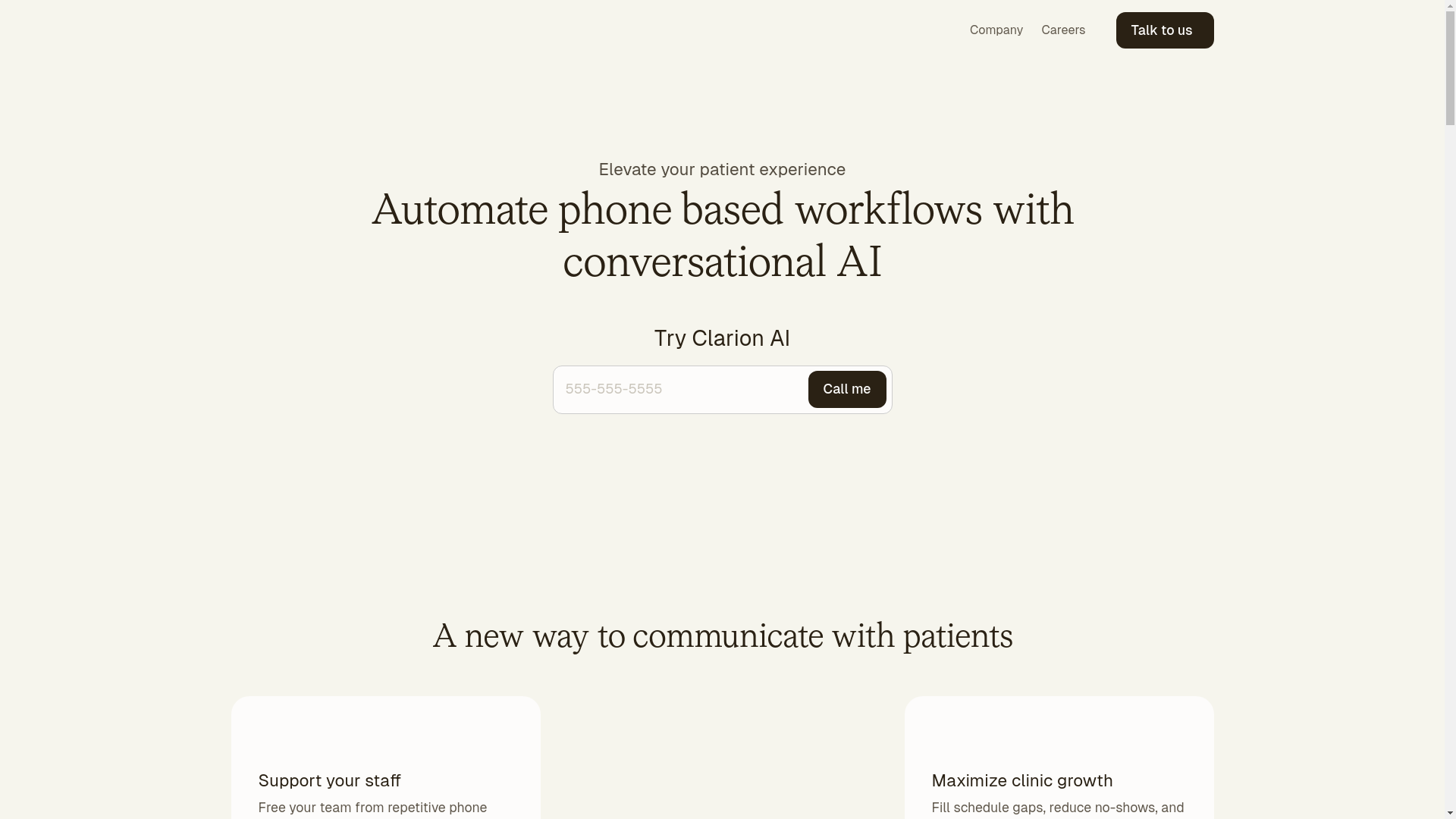 website screenshot of https://clarionhealthhq.com/