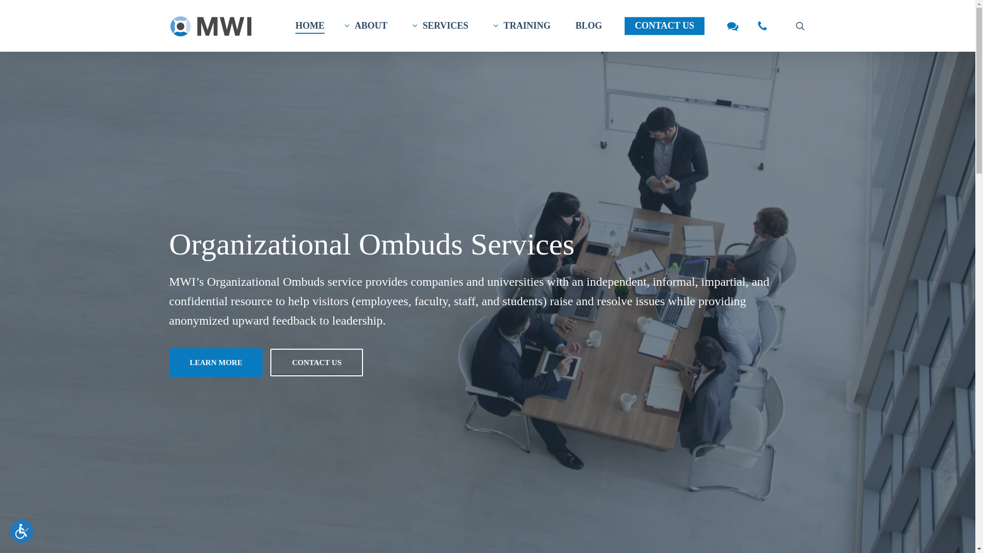 website screenshot of https://www.mwi.org/