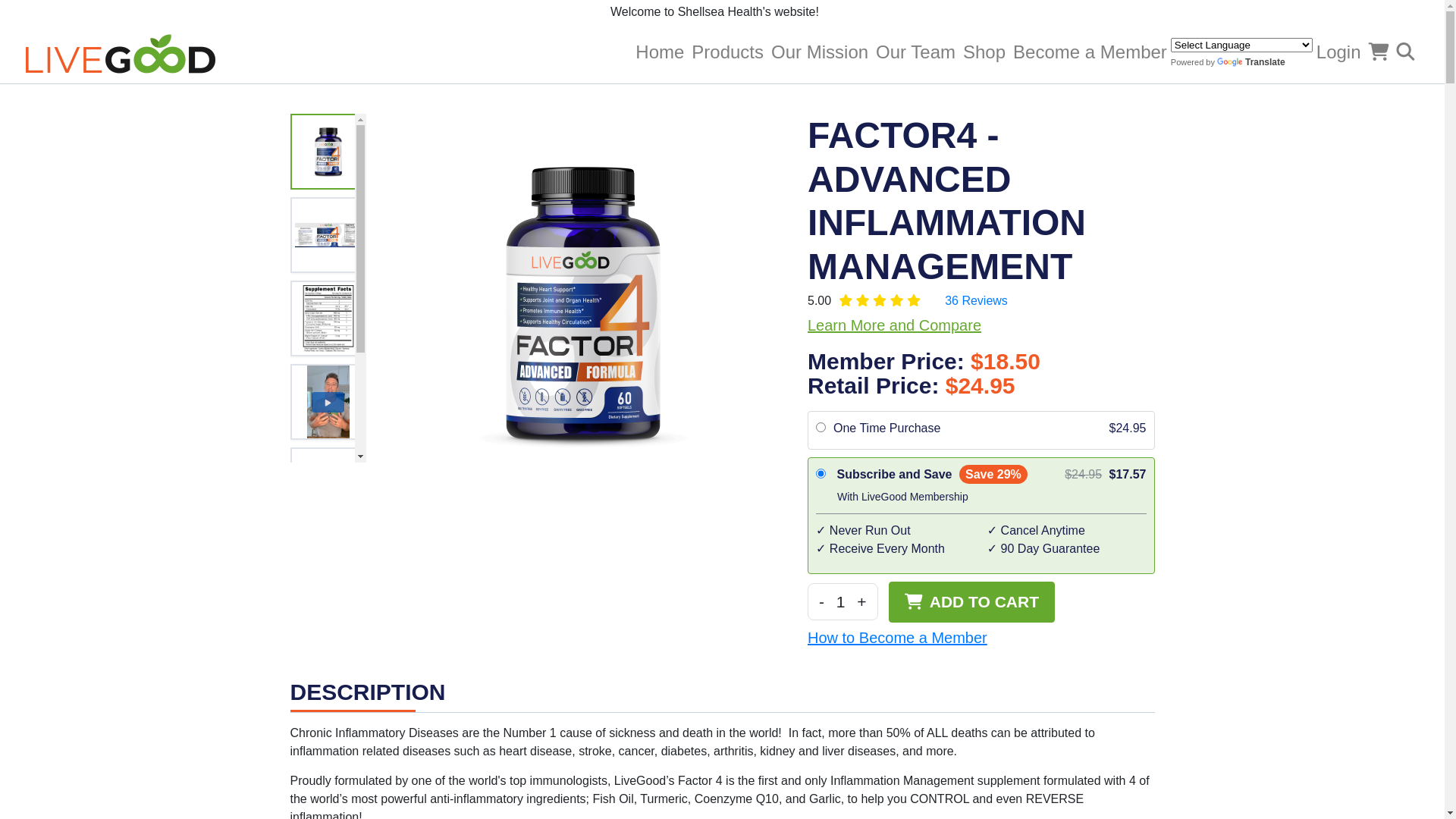 website screenshot of https://livegood.com/factor4?enroller=seahealth