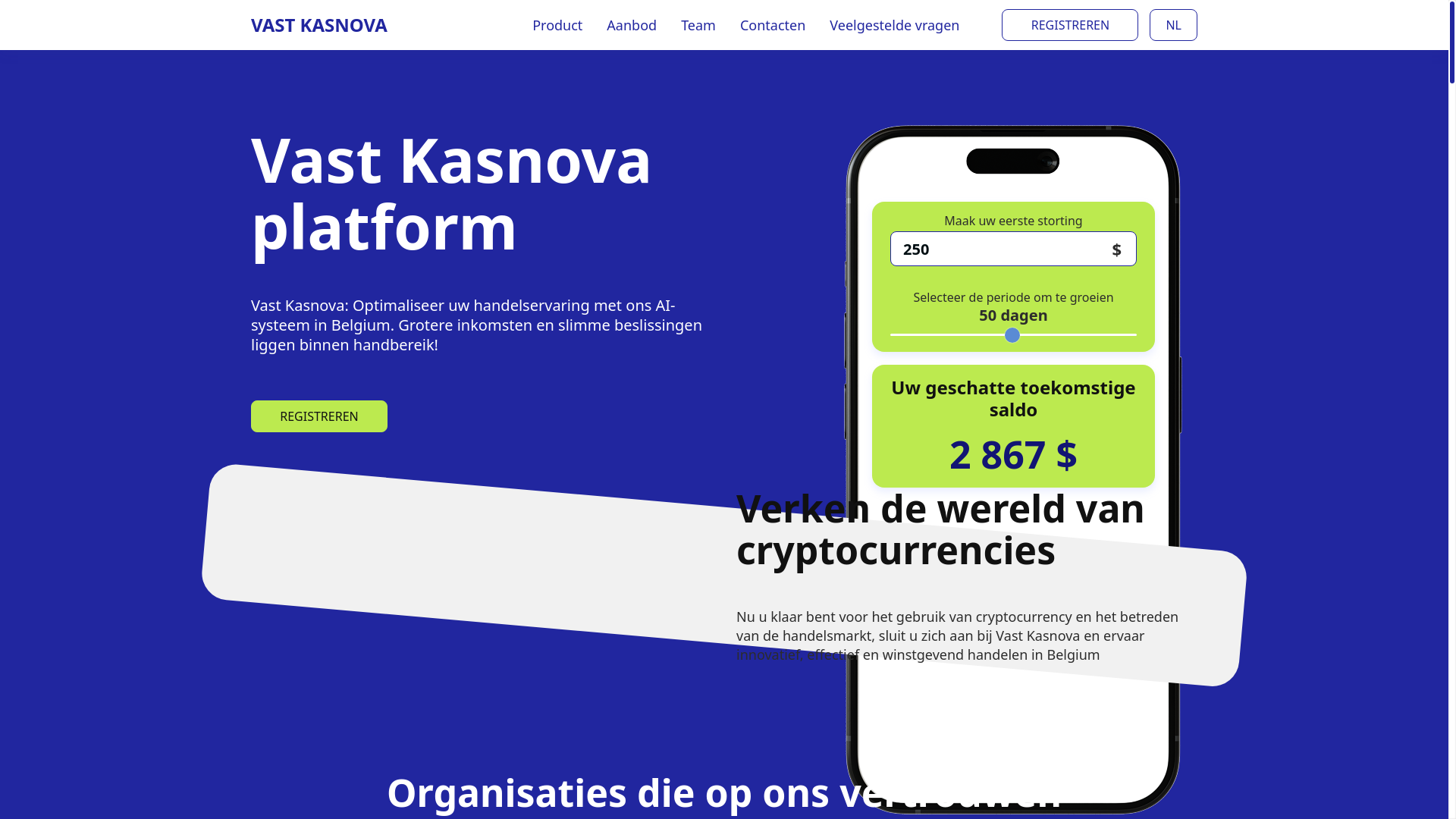website screenshot of https://vast-kasnova.com/