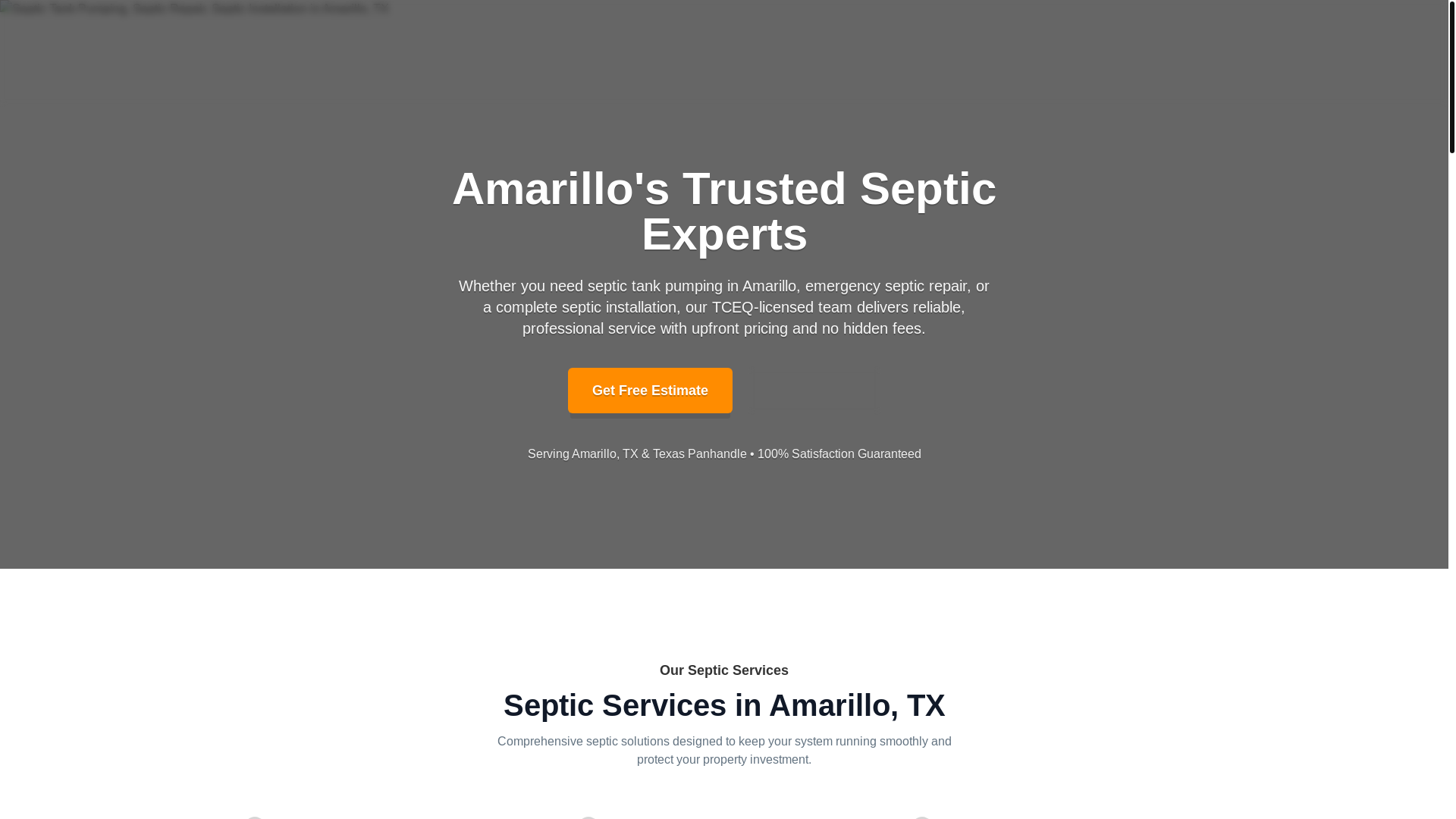 website screenshot of https://amarillosepticservices.com/