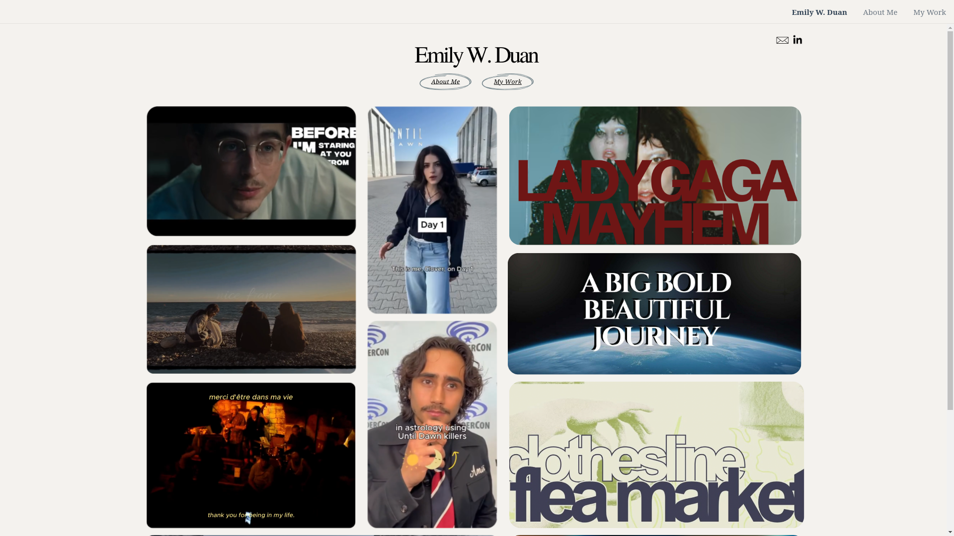 website screenshot of https://emilywduan.com/