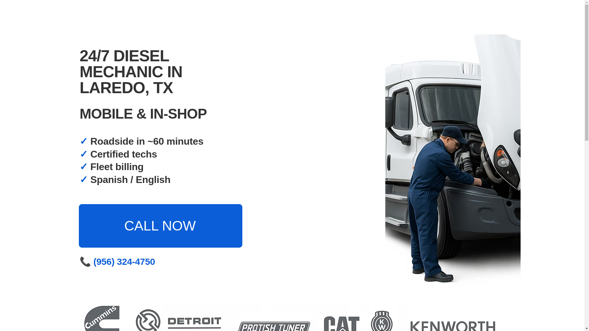 website screenshot of https://laredo-diesel-truck-pros.com/