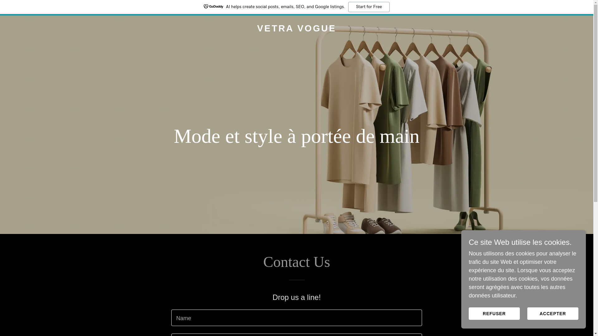 website screenshot of https://vetravogue.com/
