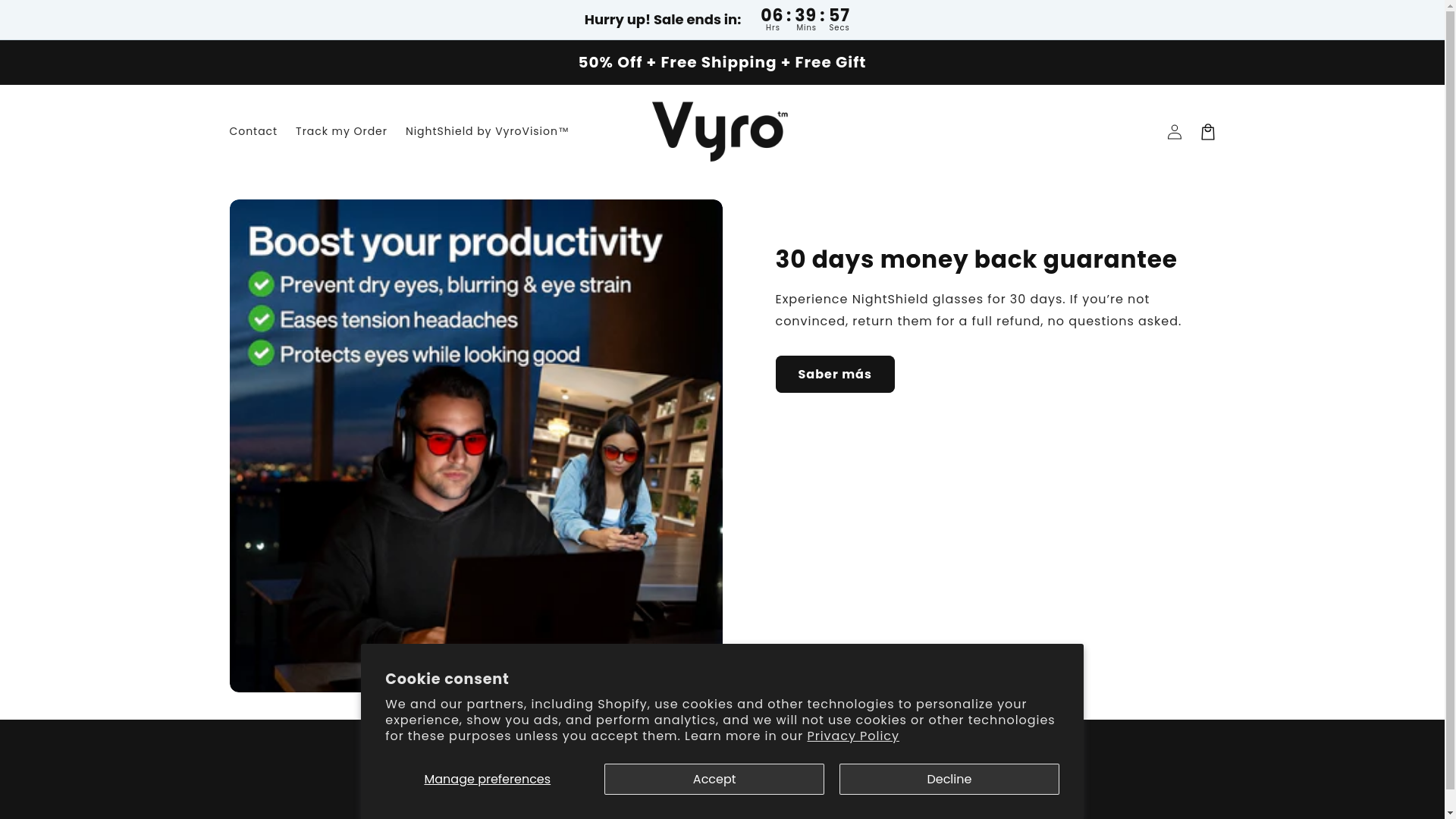website screenshot of https://vyrovision.com/