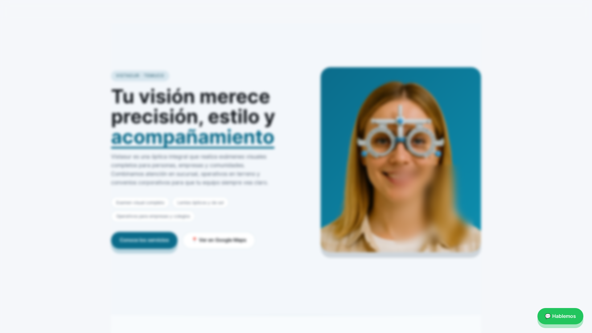 website screenshot of https://opticavistasur.cl/