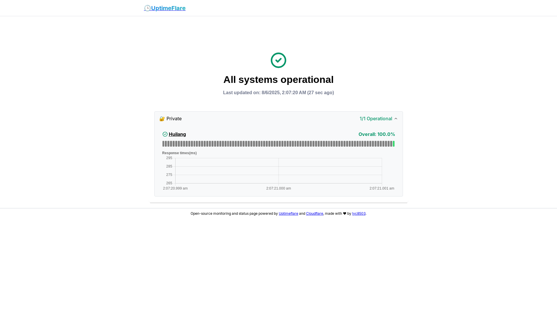 website screenshot of https://uptimeflare-6ox.pages.dev/