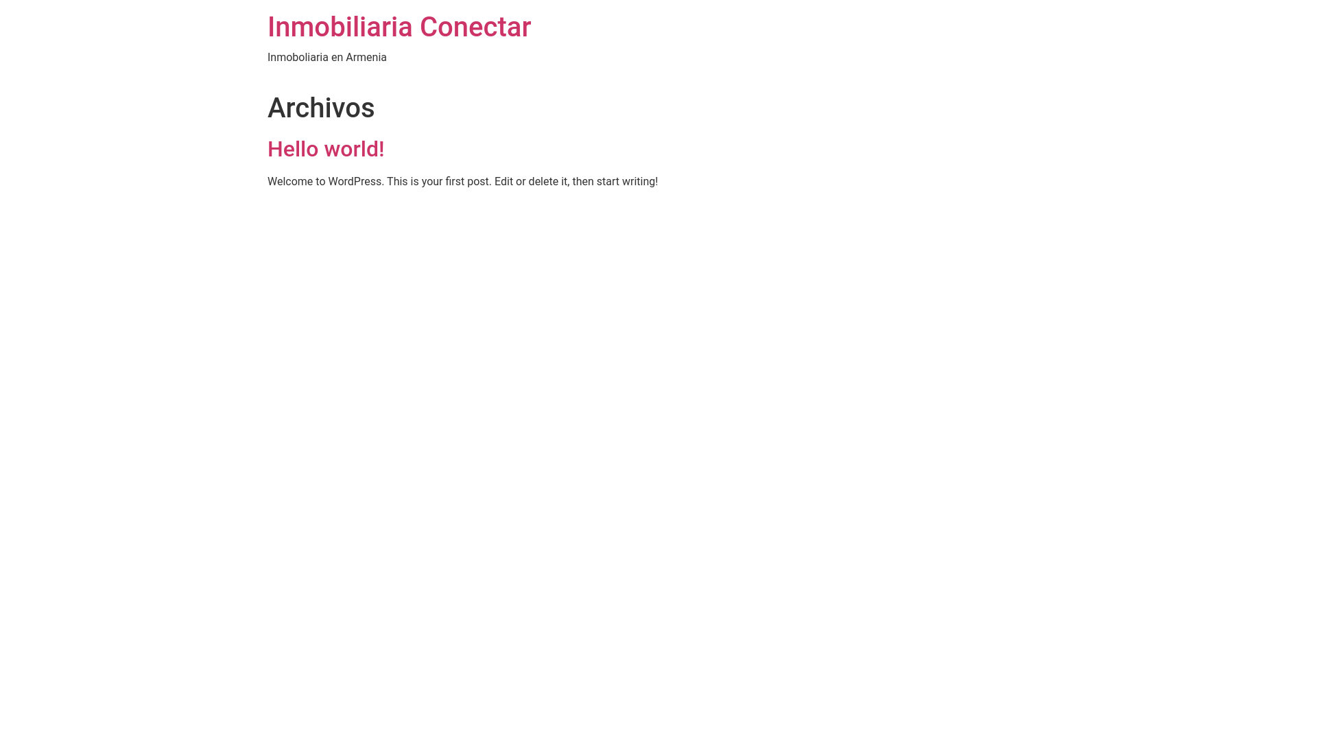 website screenshot of https://inmobiliariaconectar.com/