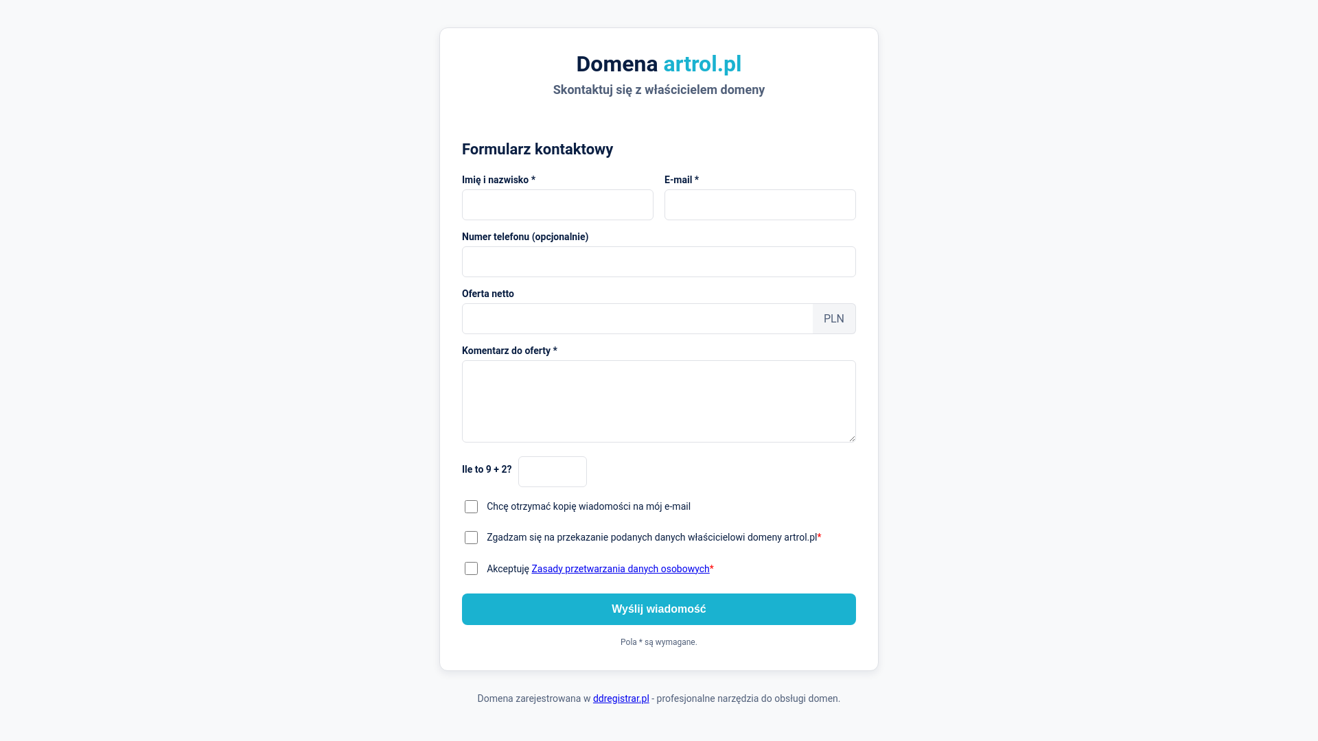 website screenshot of https://artrol.pl/