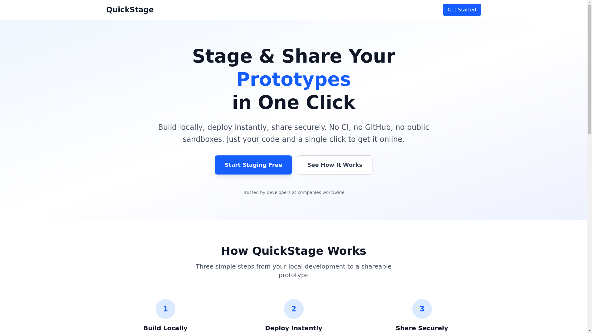 website screenshot of https://quickstage.pages.dev/
