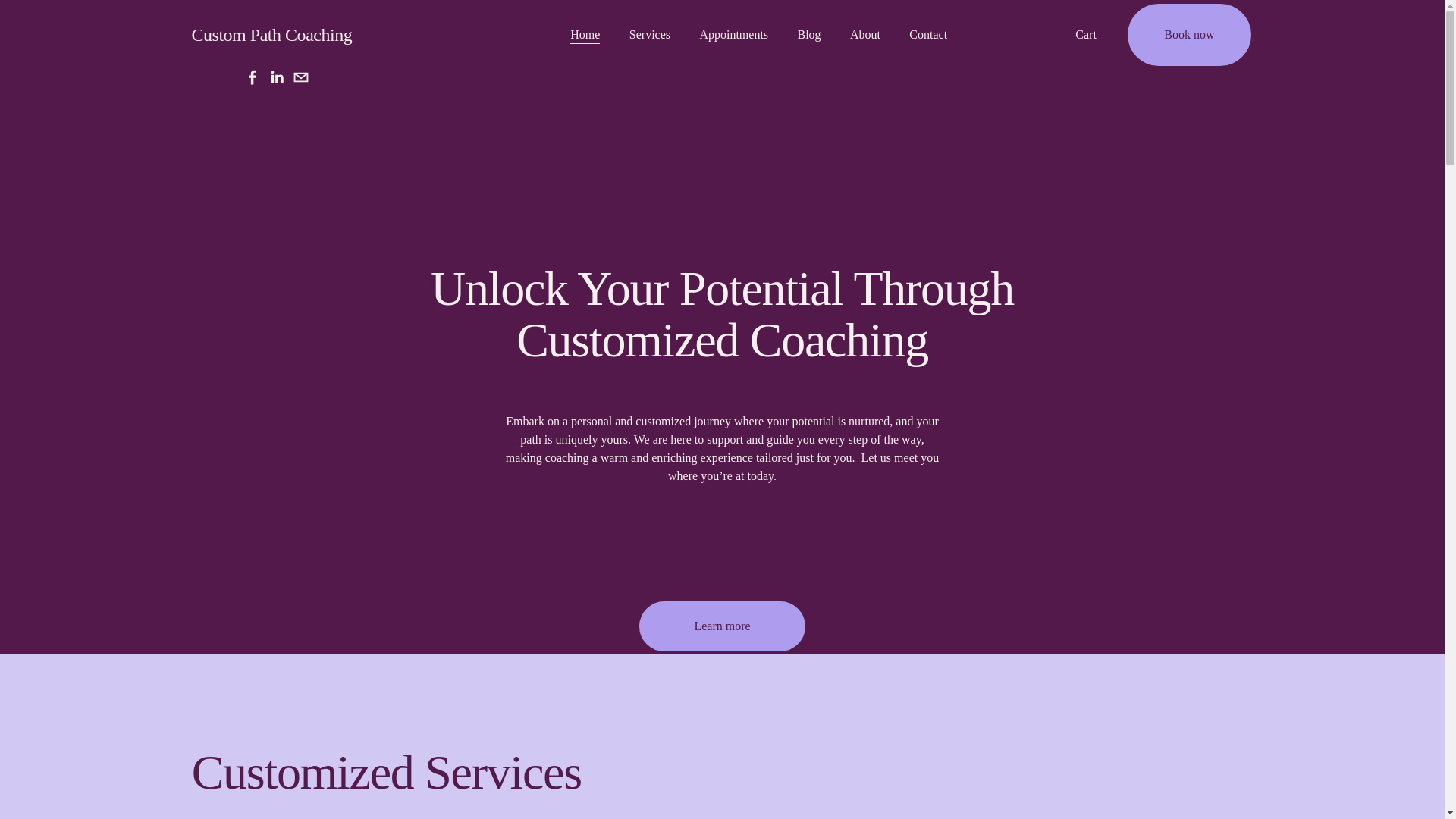 website screenshot of https://custompathcoaching.com/