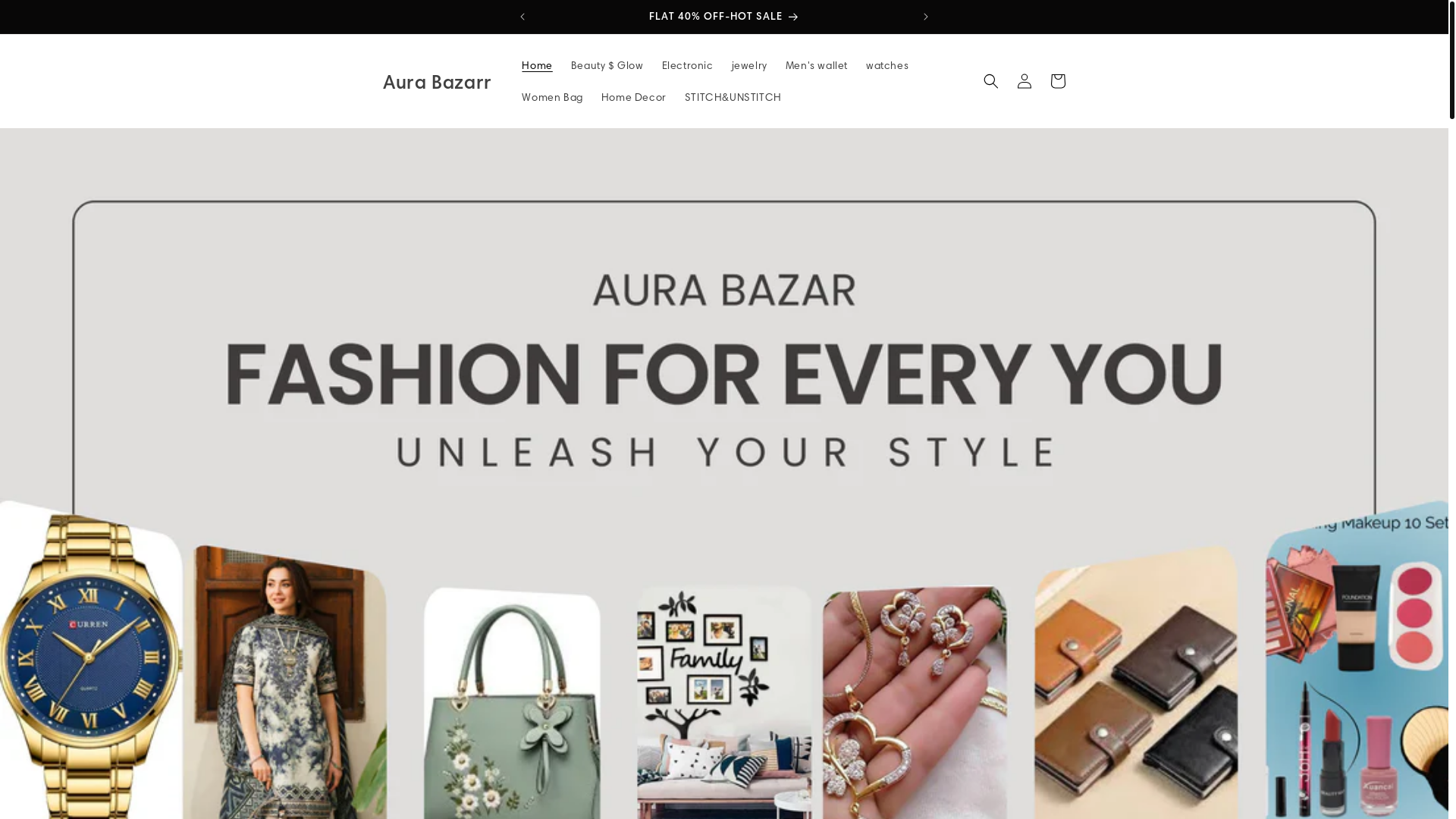 website screenshot of https://aurabazarr.shop/