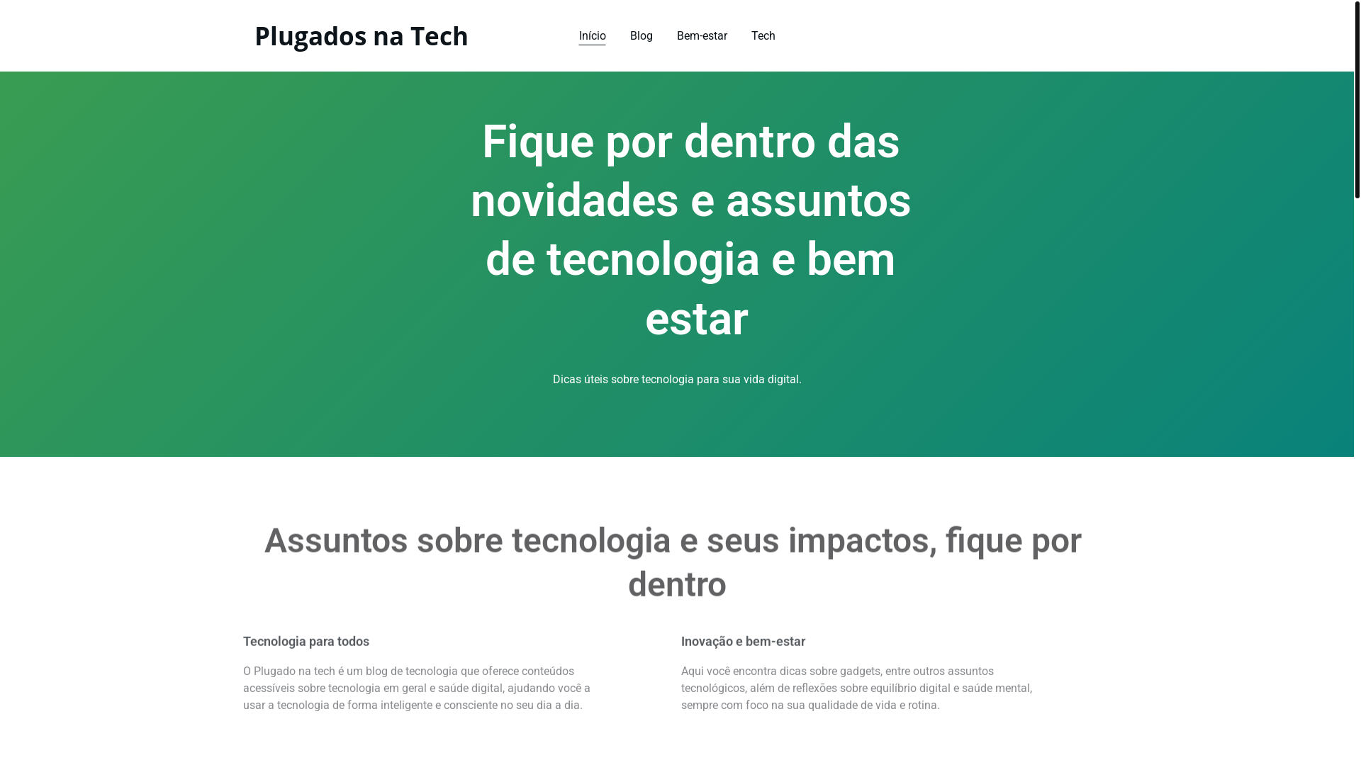 website screenshot of https://plugadosnatech.com.br/