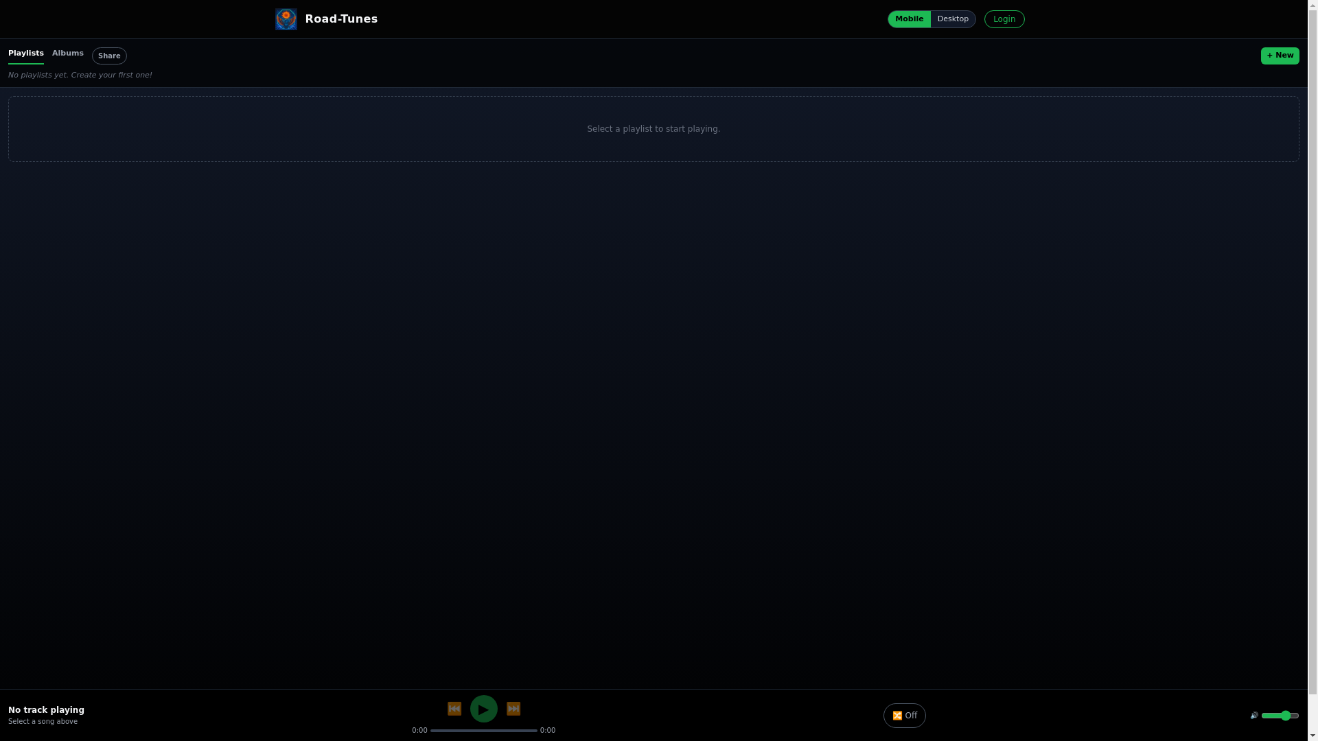 website screenshot of https://roadmixedtape.com/