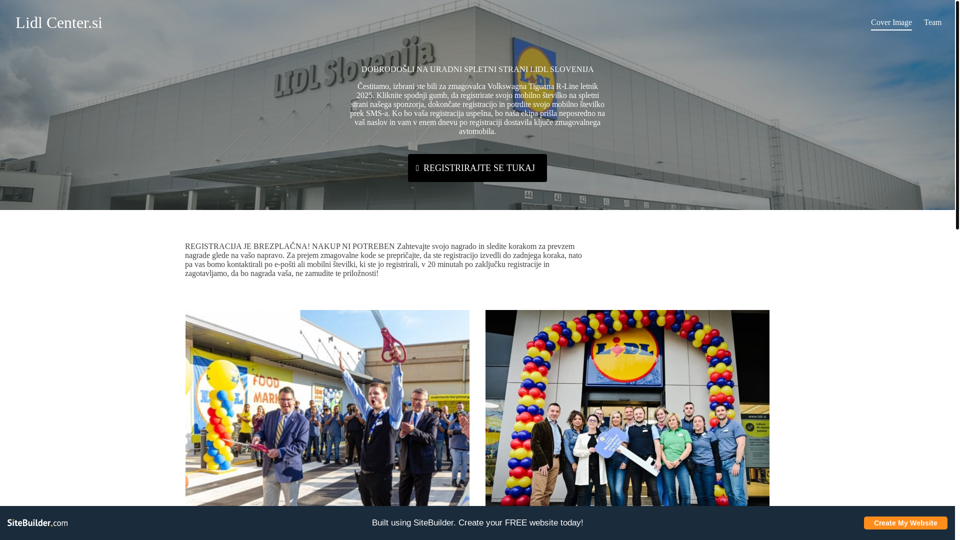 website screenshot of https://rebrand.ly/lidlcenter-si