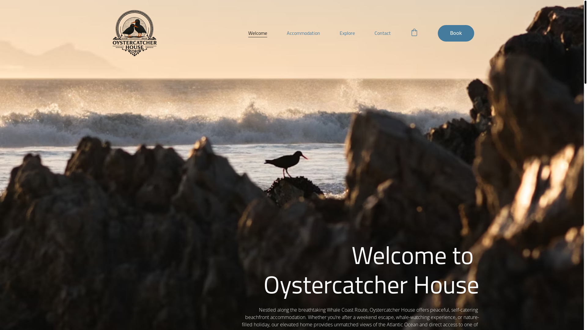 website screenshot of https://oystercatcherhouse.co.za/