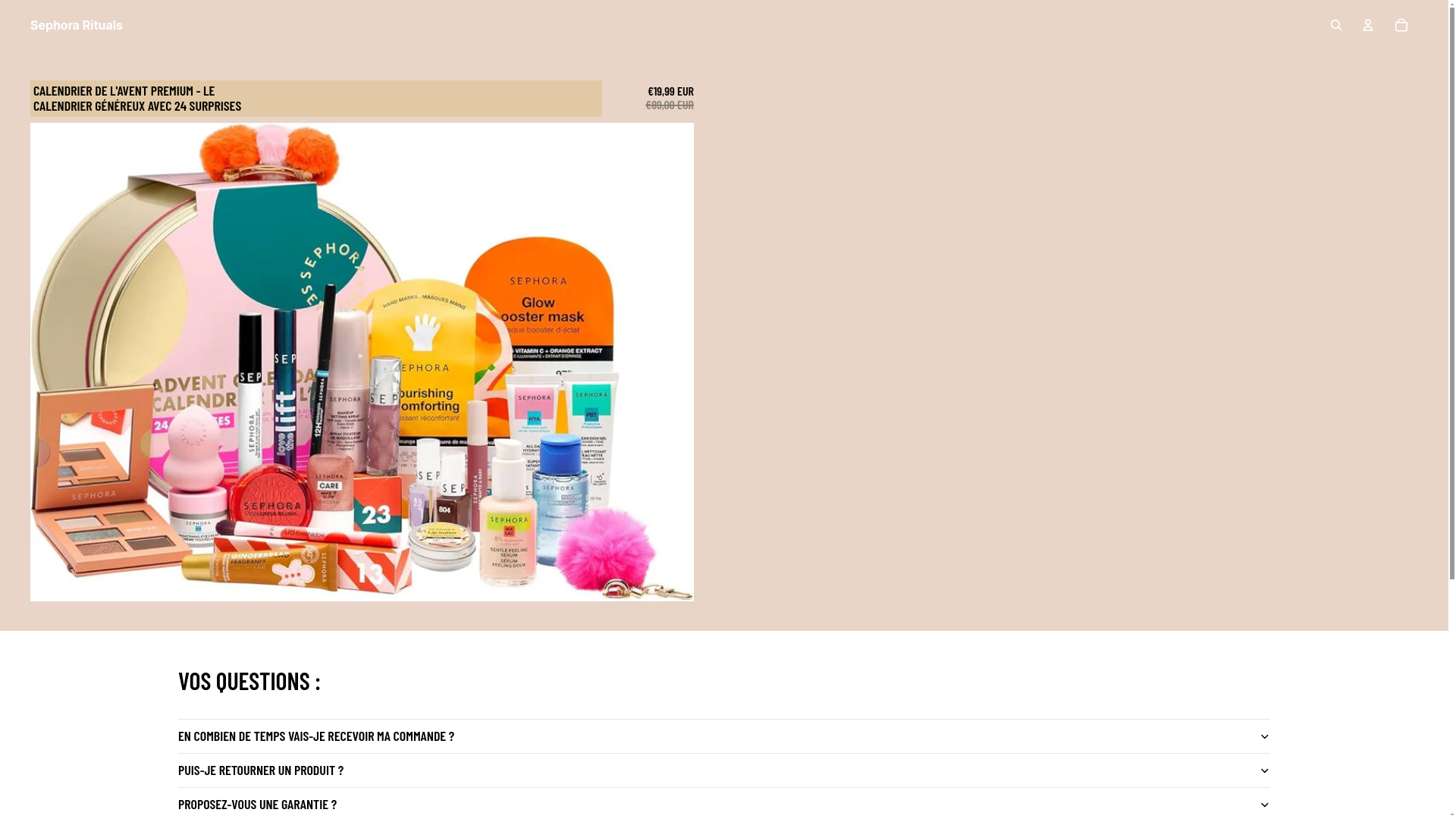 website screenshot of https://calenderrituals.store/