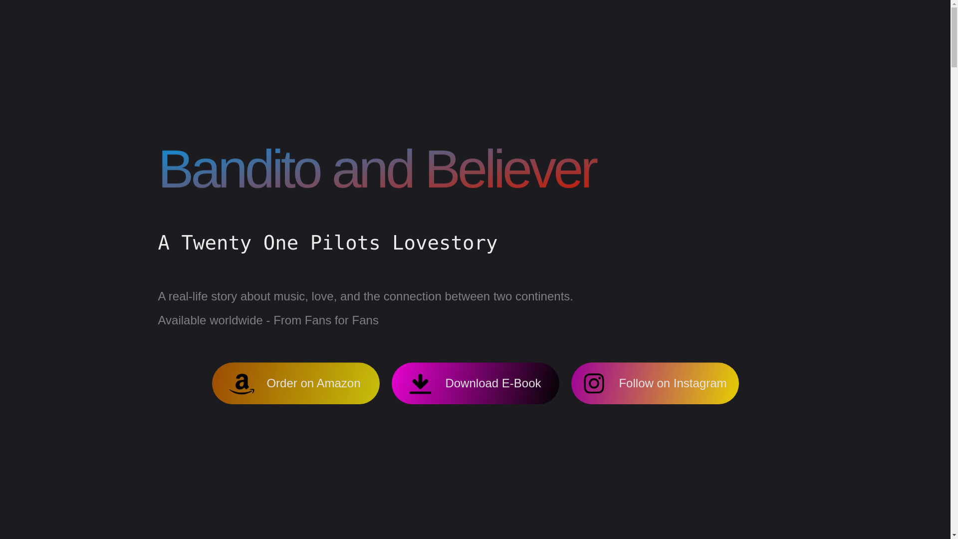 website screenshot of https://banditoandbeliever.com/