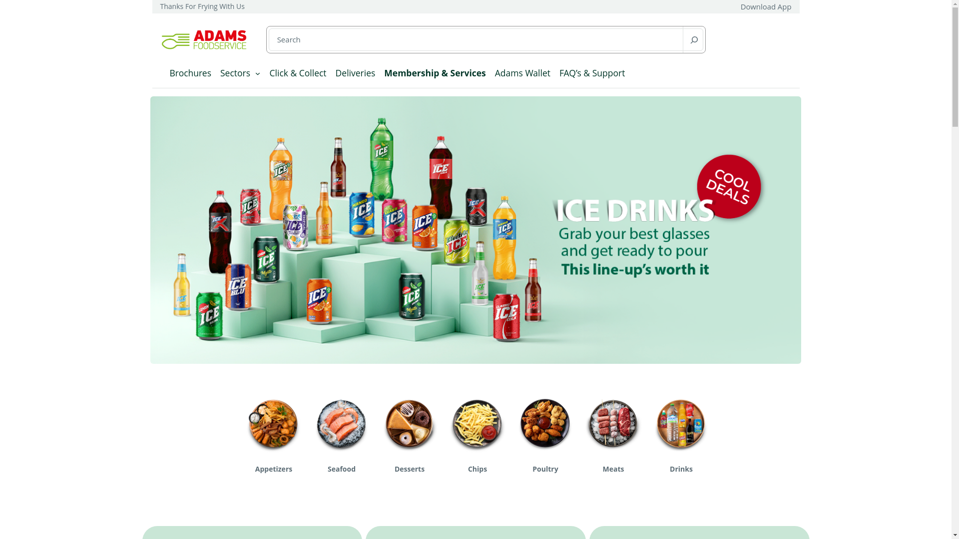 website screenshot of https://adamsfoodservice.blog/