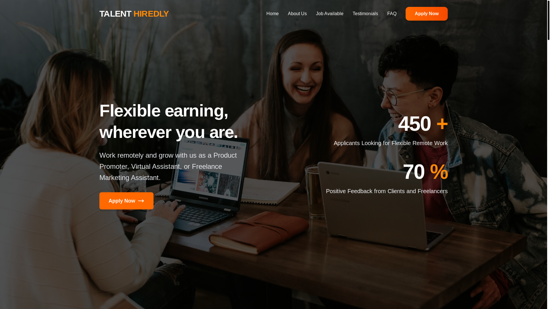 website screenshot of https://talenthiredly.pages.dev/
