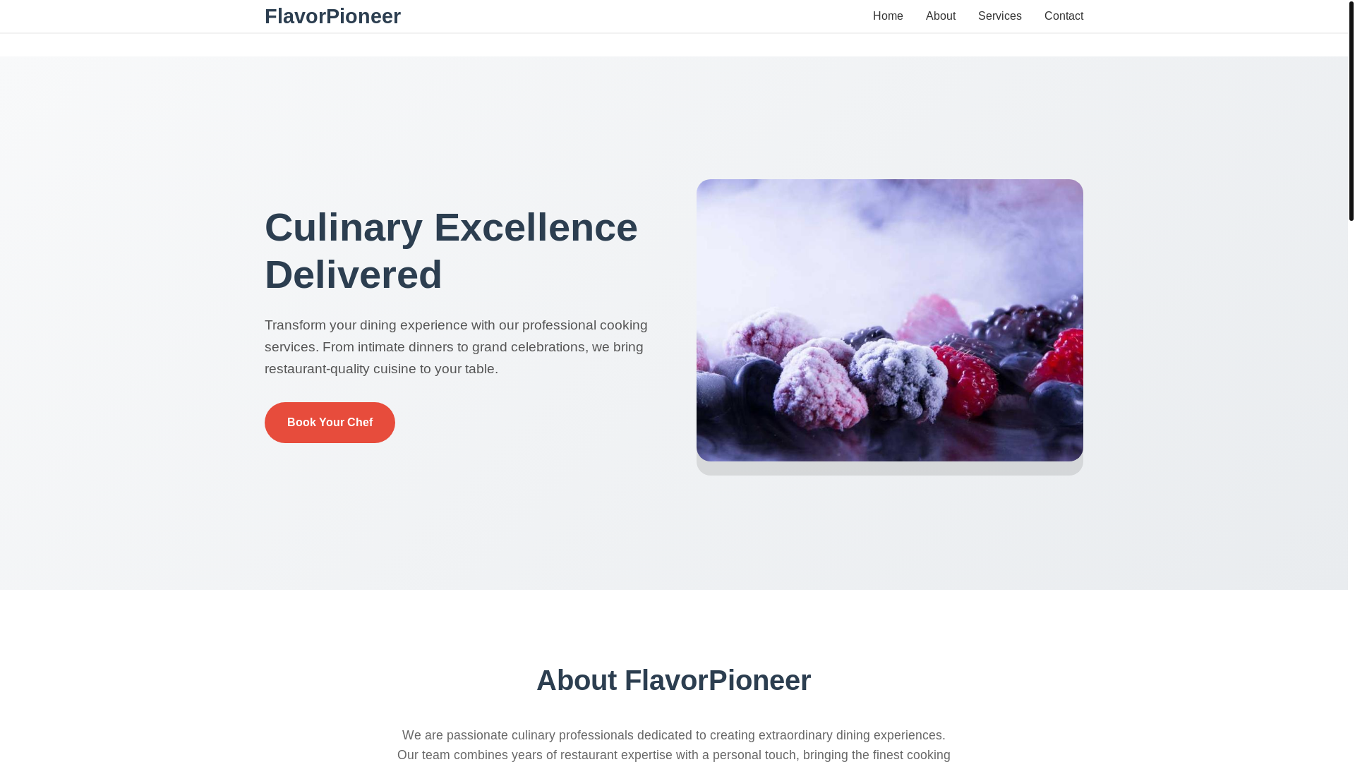 website screenshot of https://flavorpioneer.click/