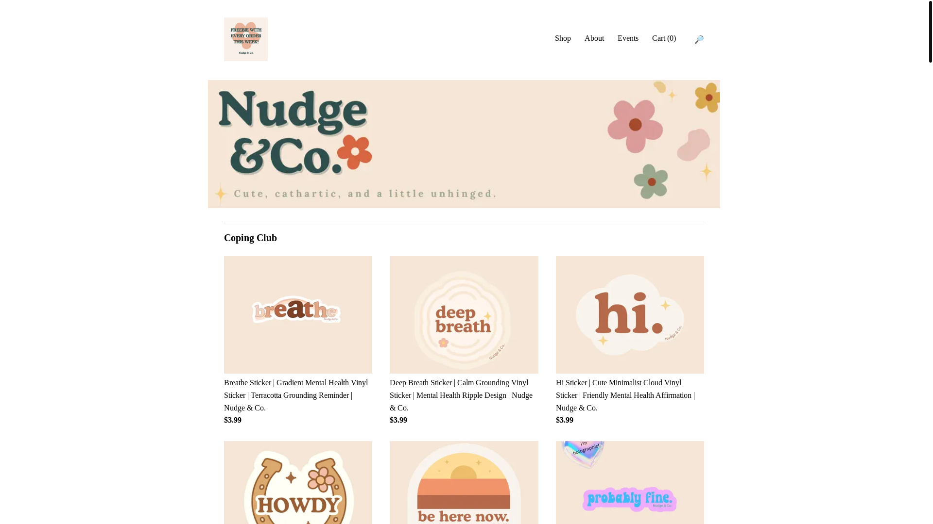 website screenshot of https://nudgeandco.shop/