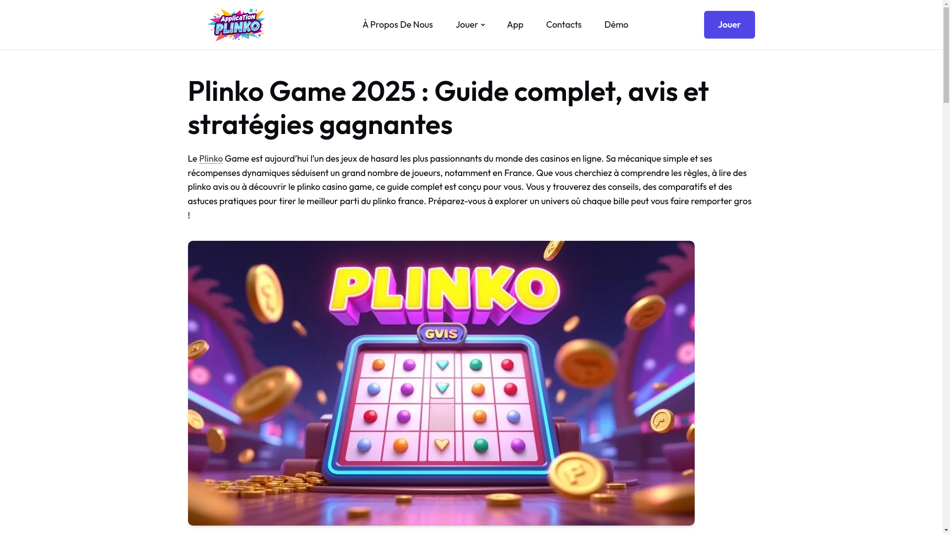 website screenshot of https://applicationplinko-fr.pages.dev/