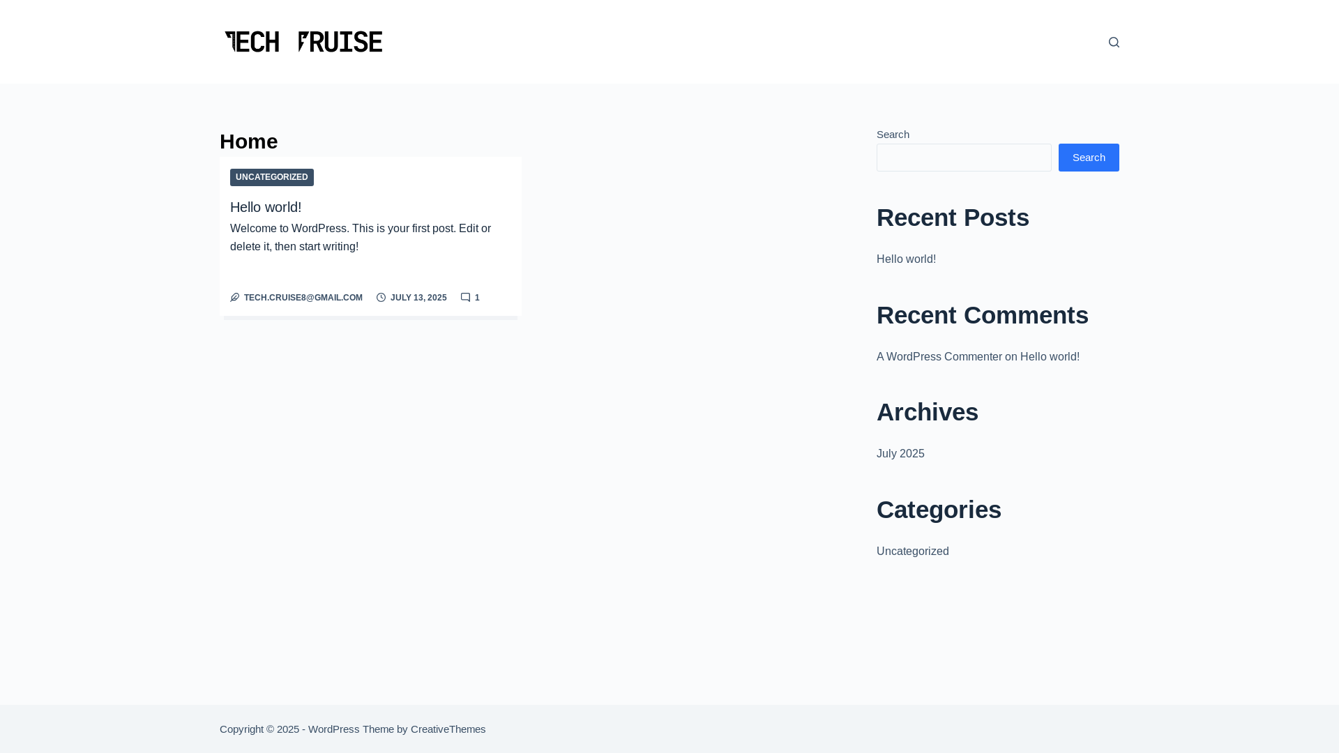 website screenshot of https://techcruise.site/