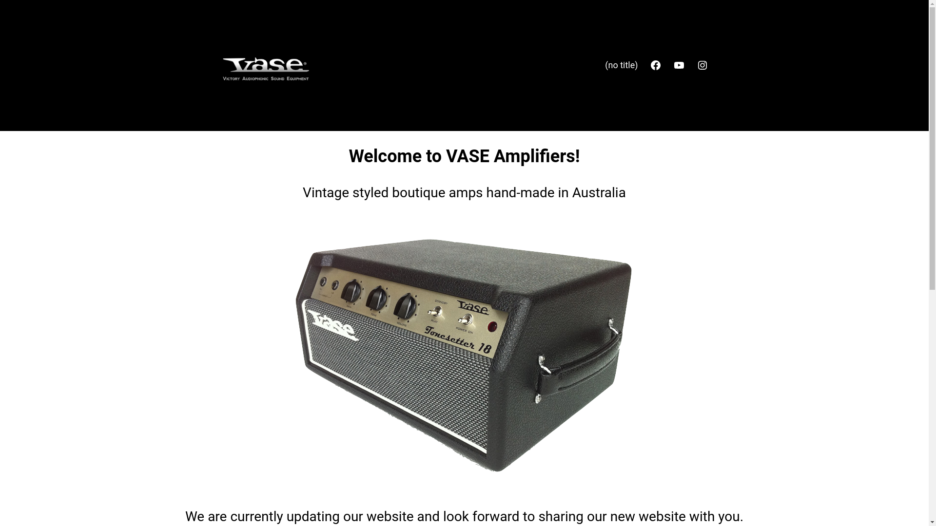 website screenshot of https://vase-amps.com.au/