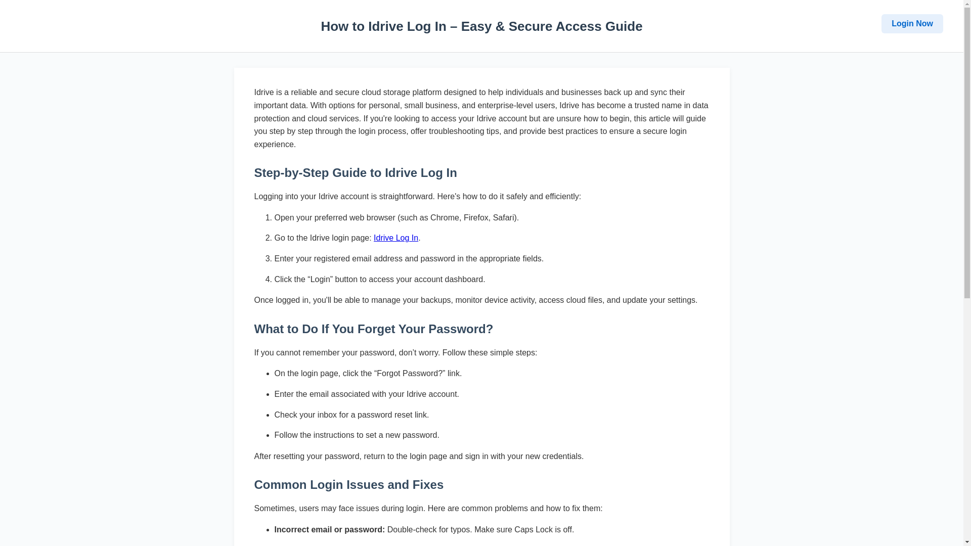 website screenshot of https://idrive-log-in.pages.dev/