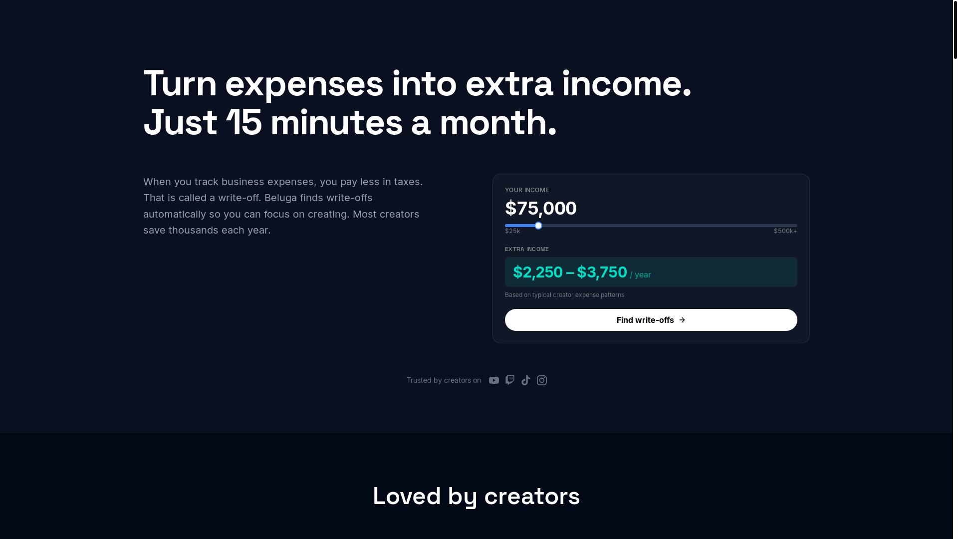 website screenshot of https://smartwriteoffs.com/