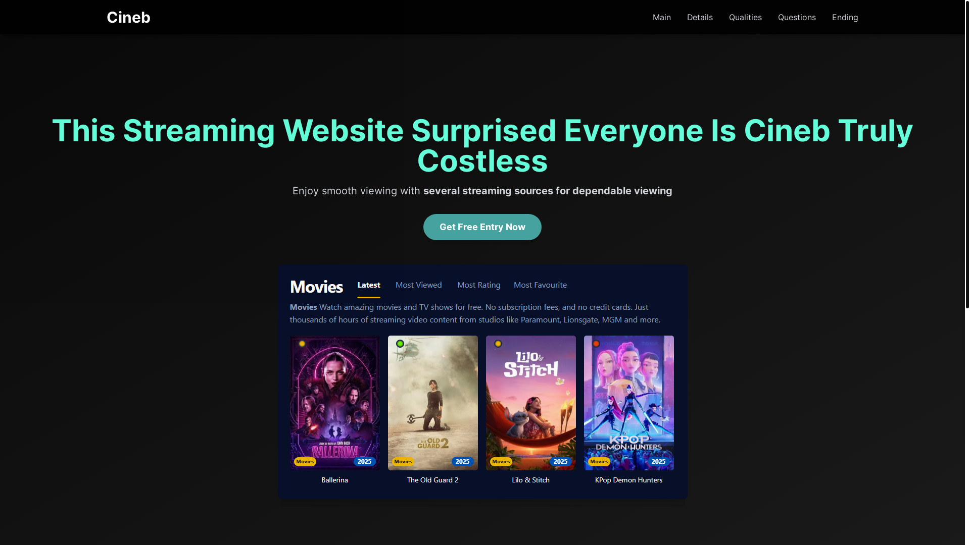 website screenshot of https://cineb-cdgr.pages.dev/