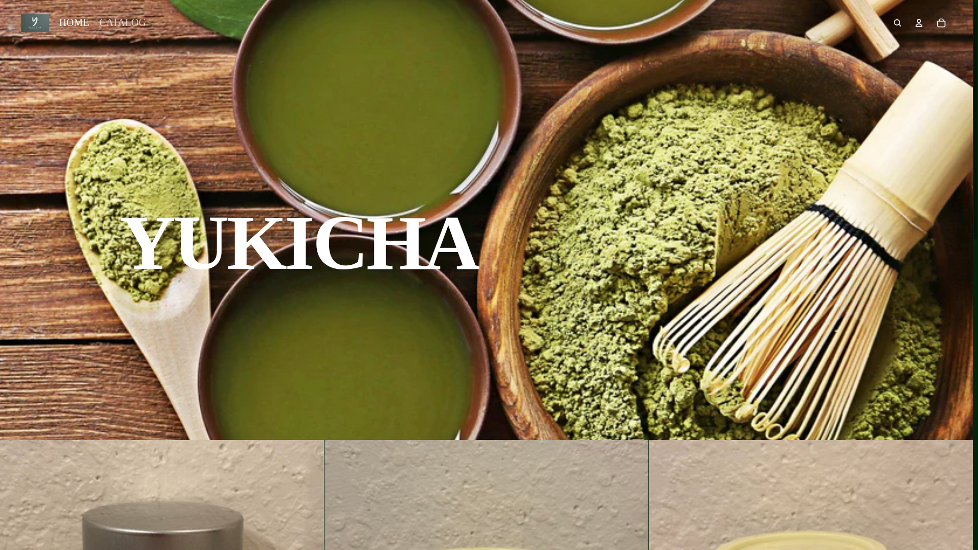 website screenshot of https://yukimatcha.store/
