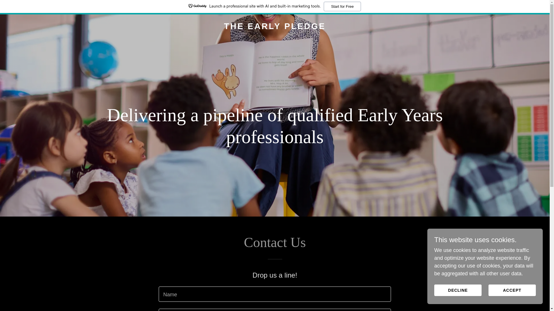 website screenshot of https://theearlypledge.com/