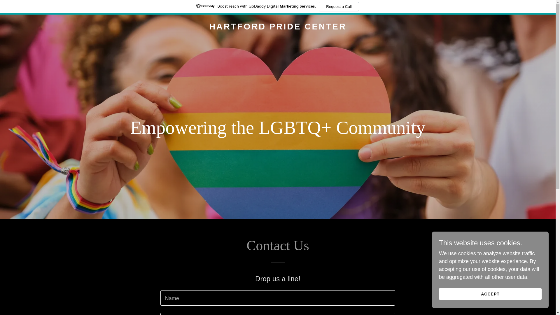 website screenshot of https://hartfordpridecenter.org/