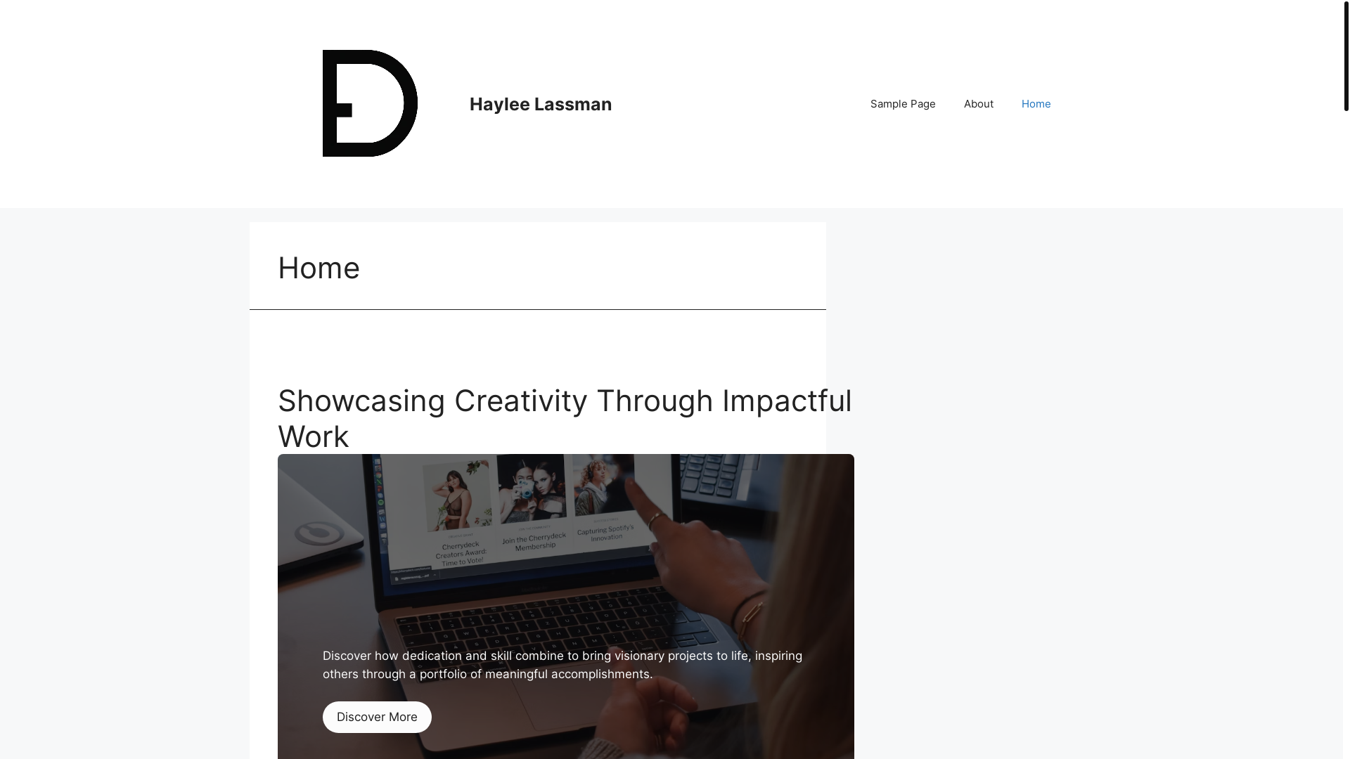 website screenshot of https://hayleelassman.com/