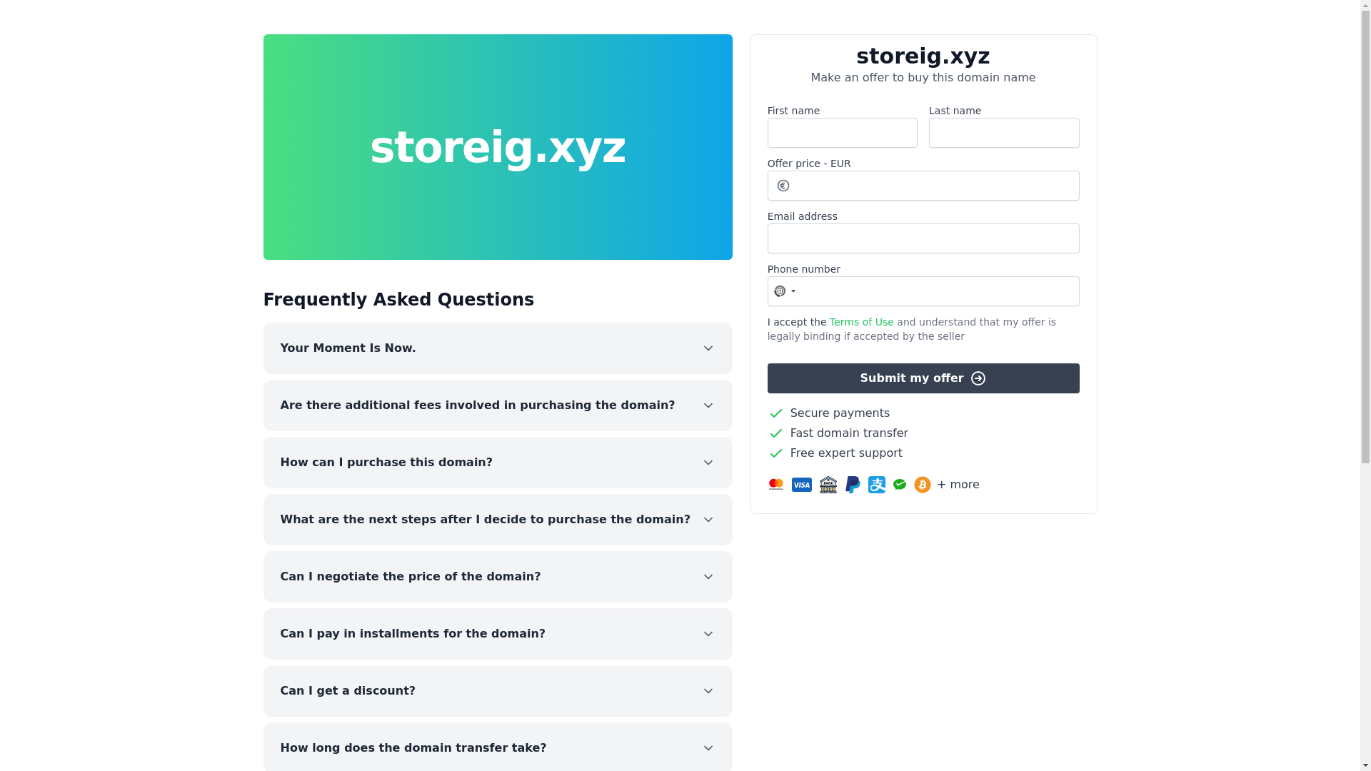 website screenshot of https://storeig.xyz/