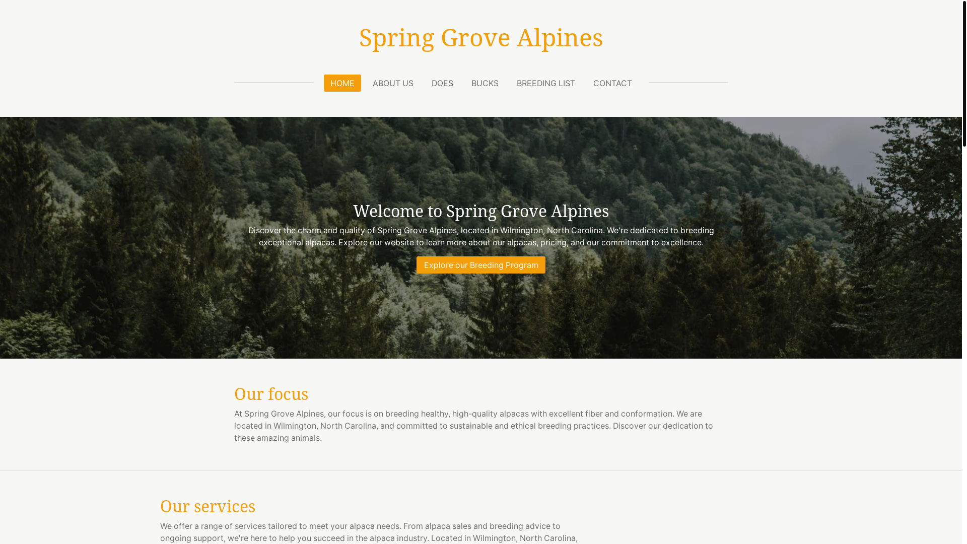 website screenshot of https://springgrovealpines.com/