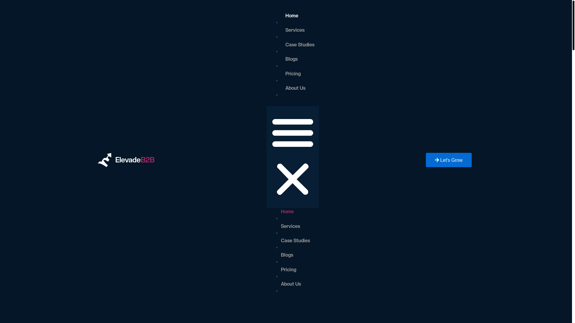 website screenshot of https://elevadeb2b-sales.com/