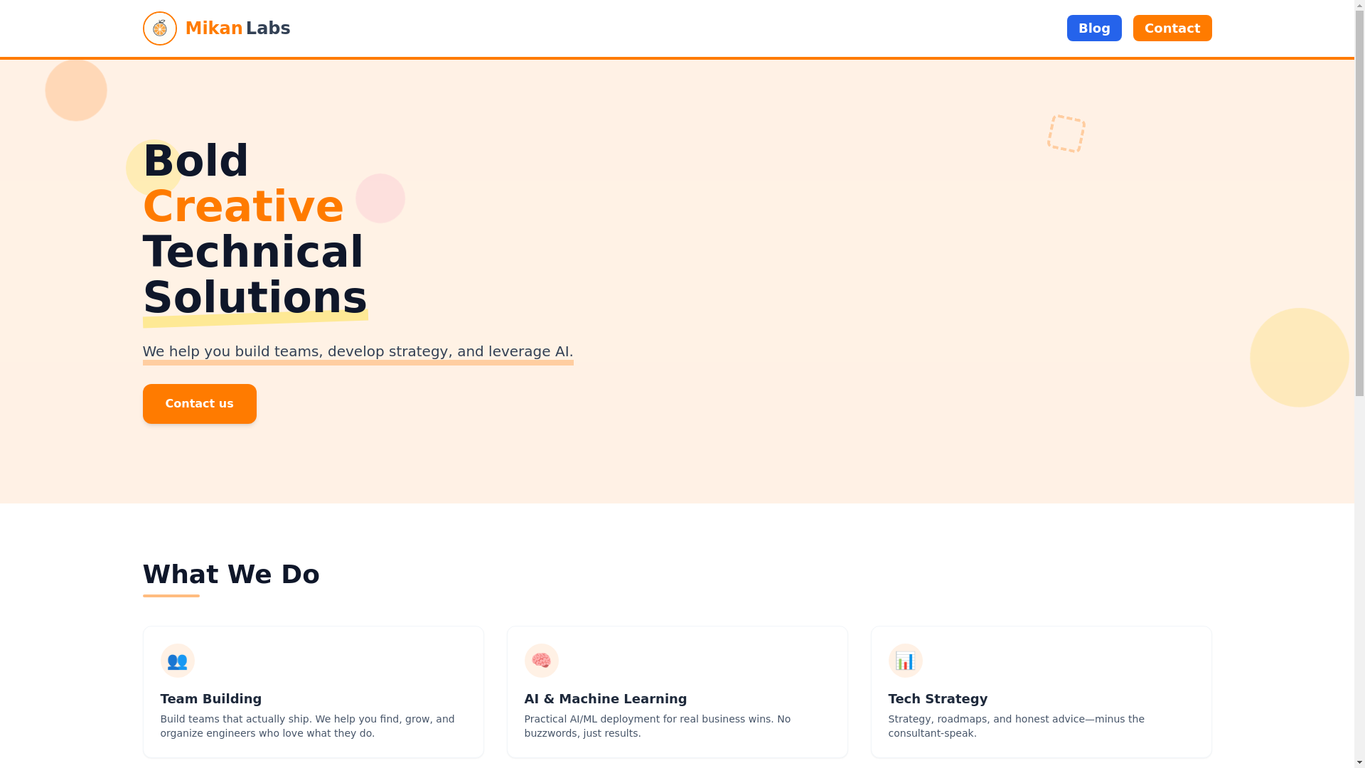 website screenshot of https://mikan-labs-landing.pages.dev/