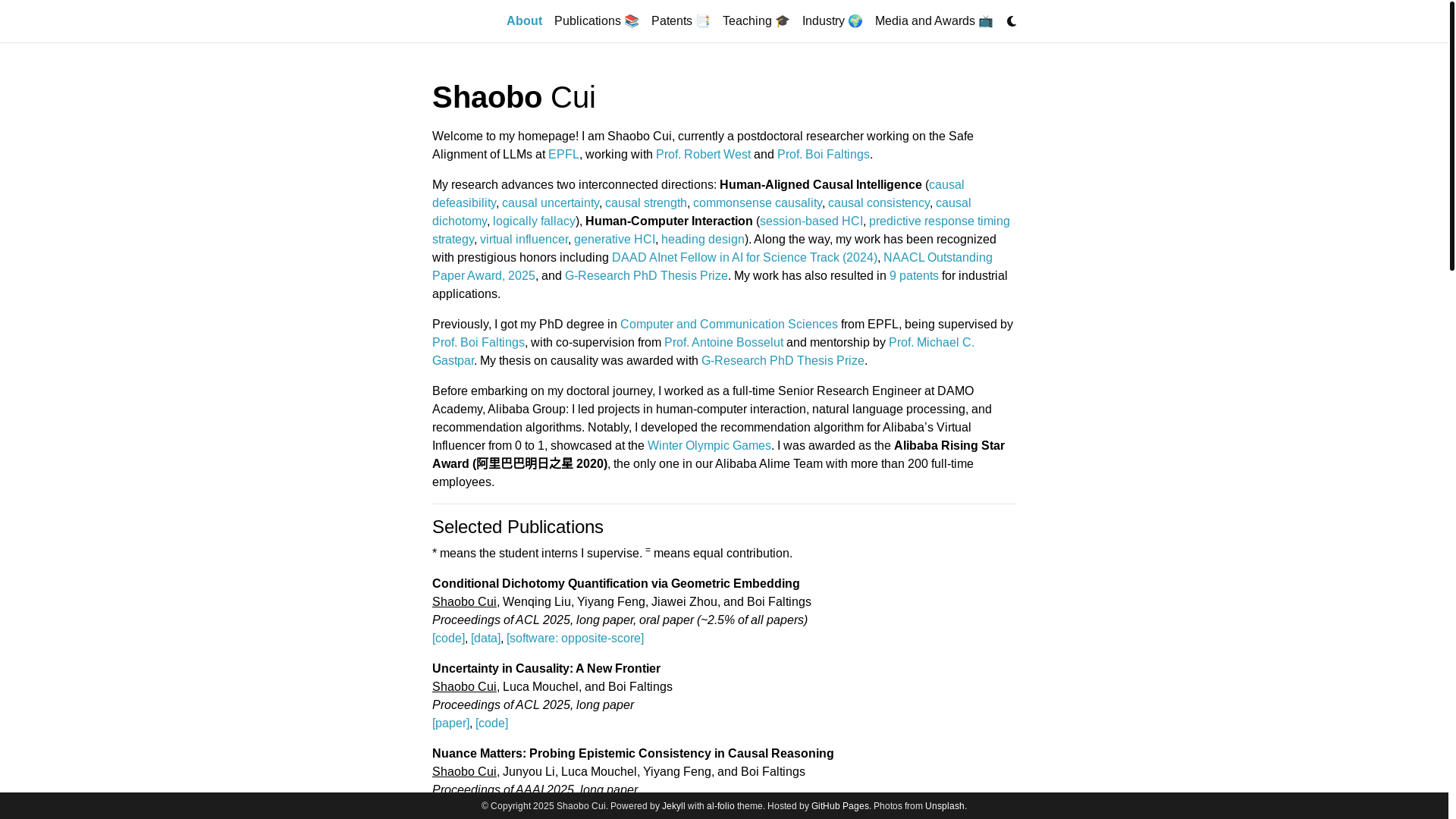 website screenshot of https://shaobo.info/