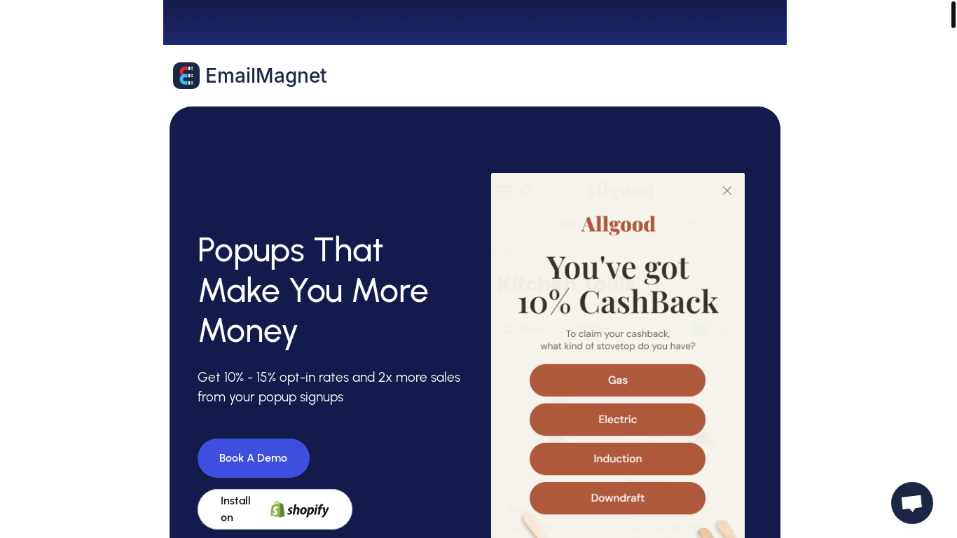 website screenshot of https://emailmagnetaihq.com/