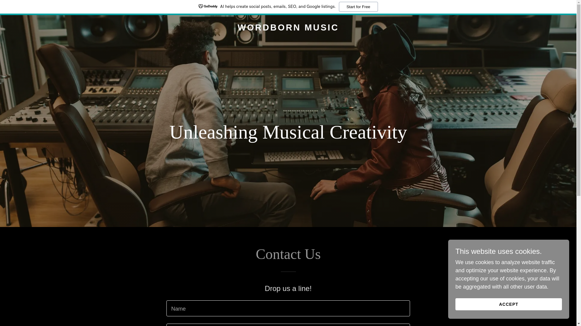website screenshot of https://wordbornmusic.com/