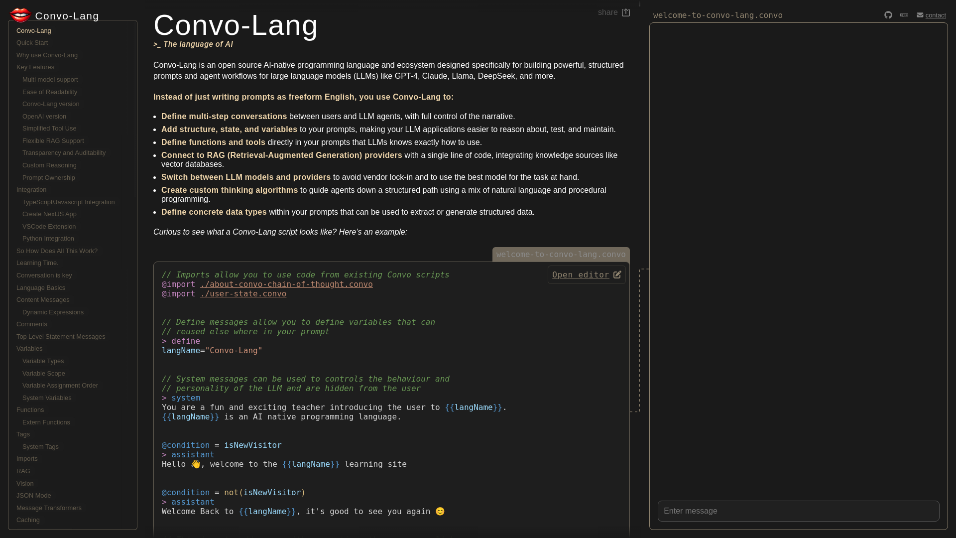 website screenshot of https://convolang.app/