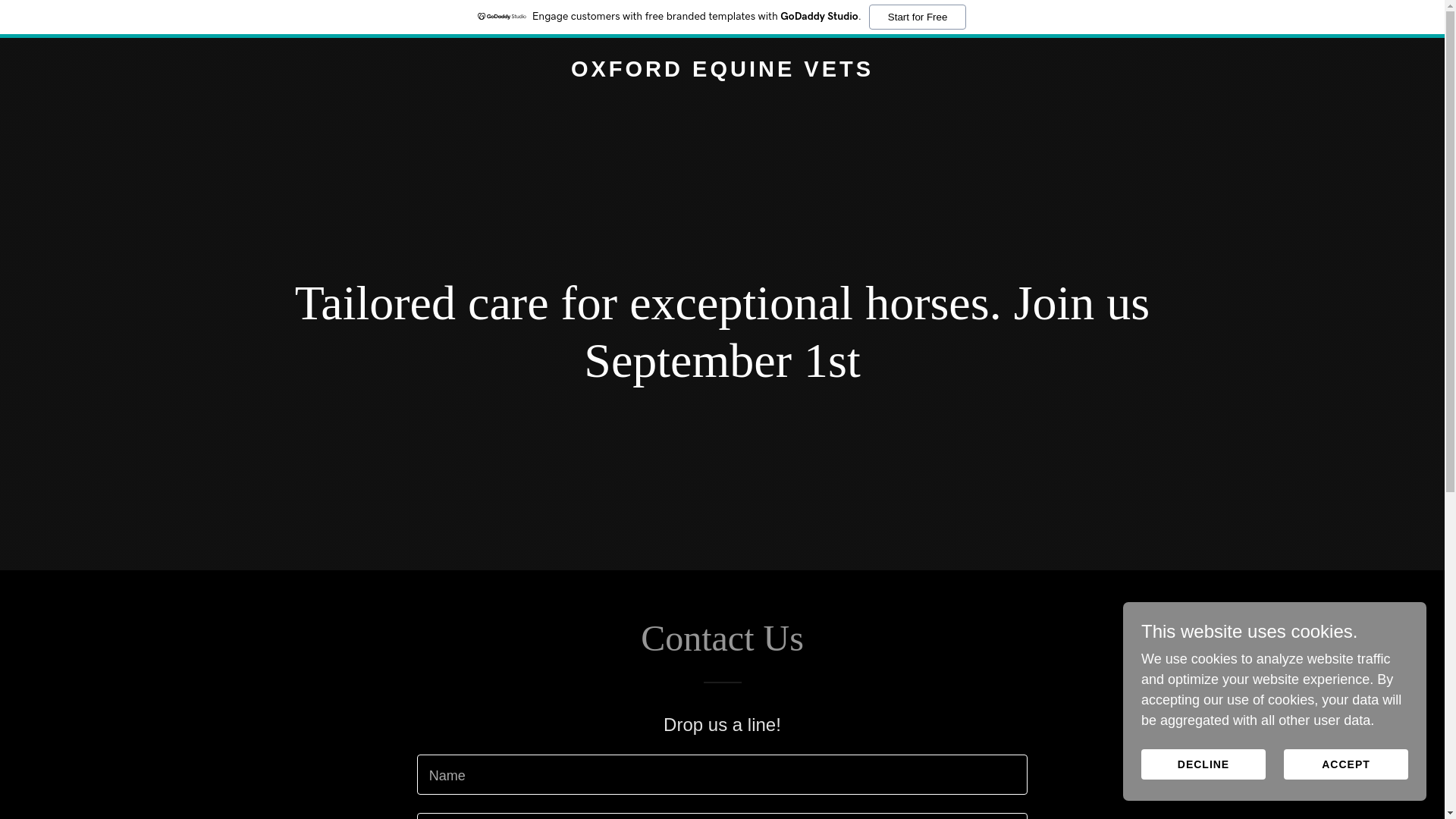 website screenshot of https://oxfordequinevets.co.uk/