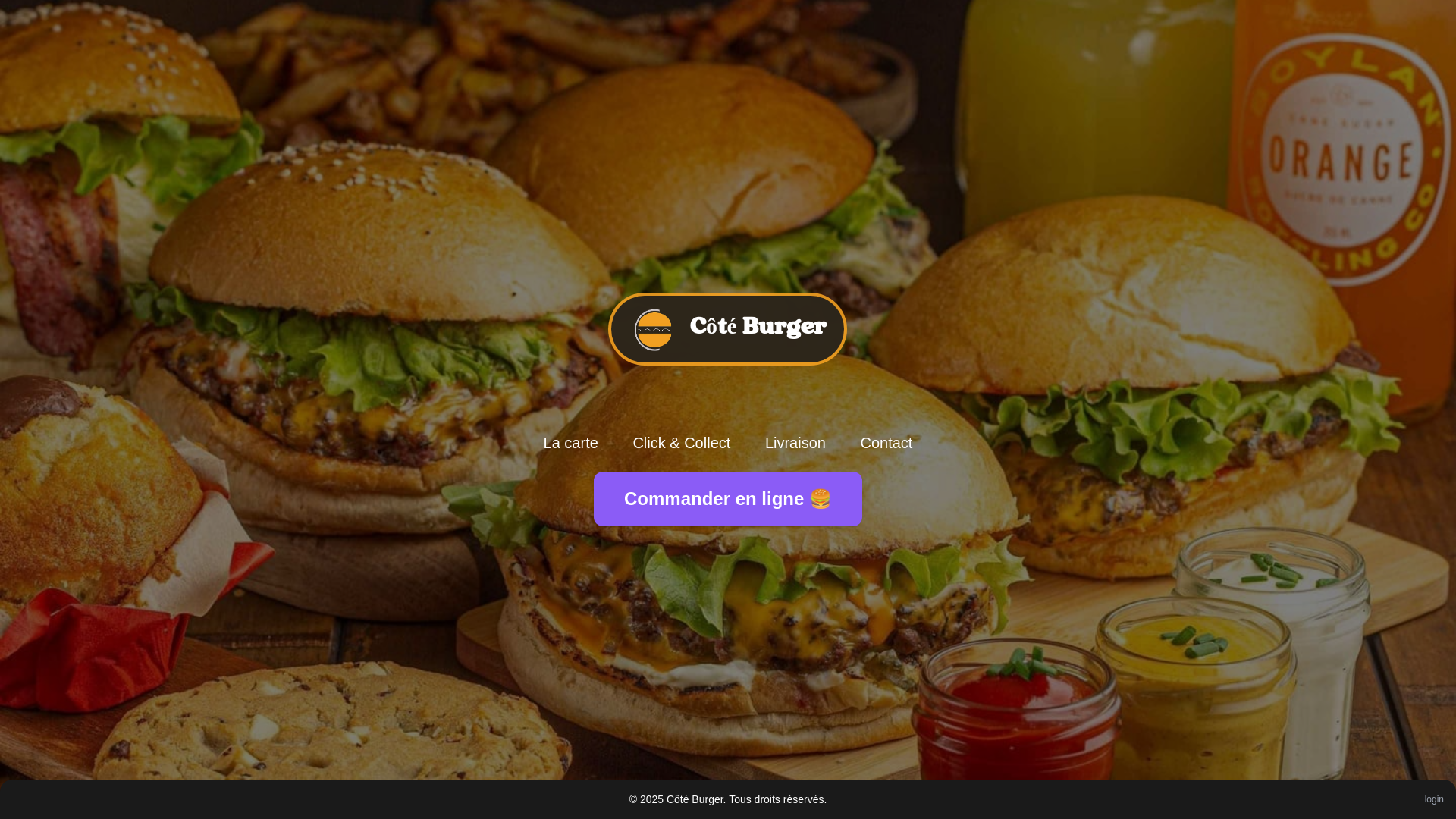 website screenshot of https://coteburger74.fr/